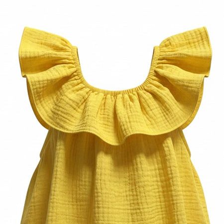 Yellow Boho frilled top