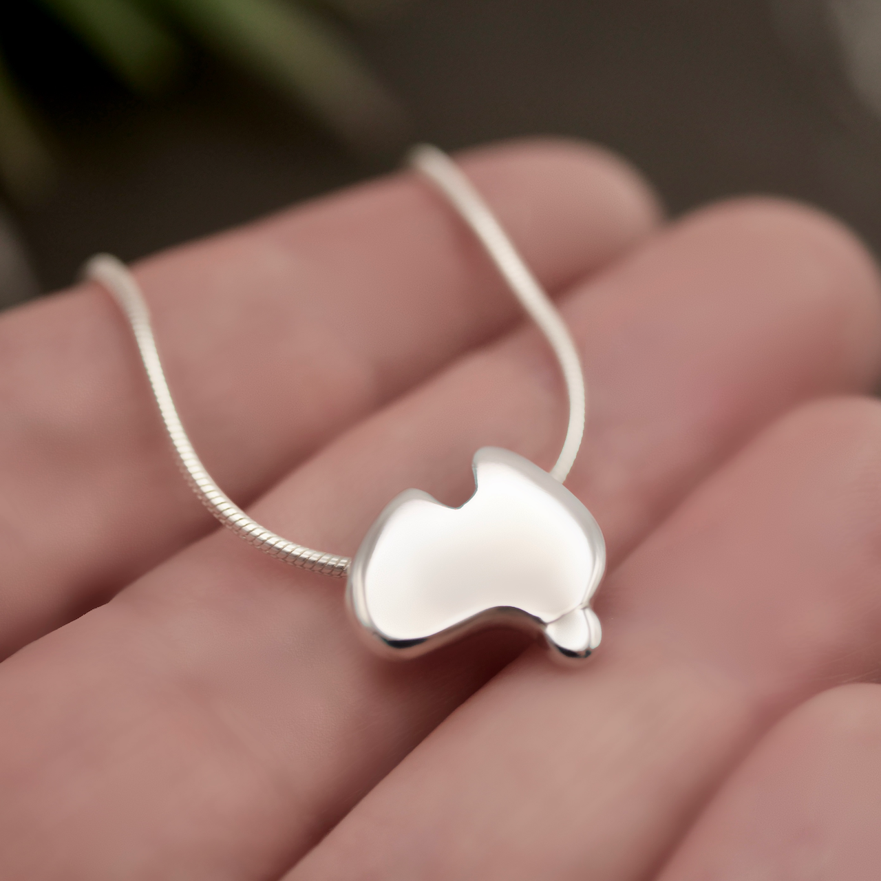 Lil Aussie - Handmade Sterling Silver Map Pendant with Snake Chain
