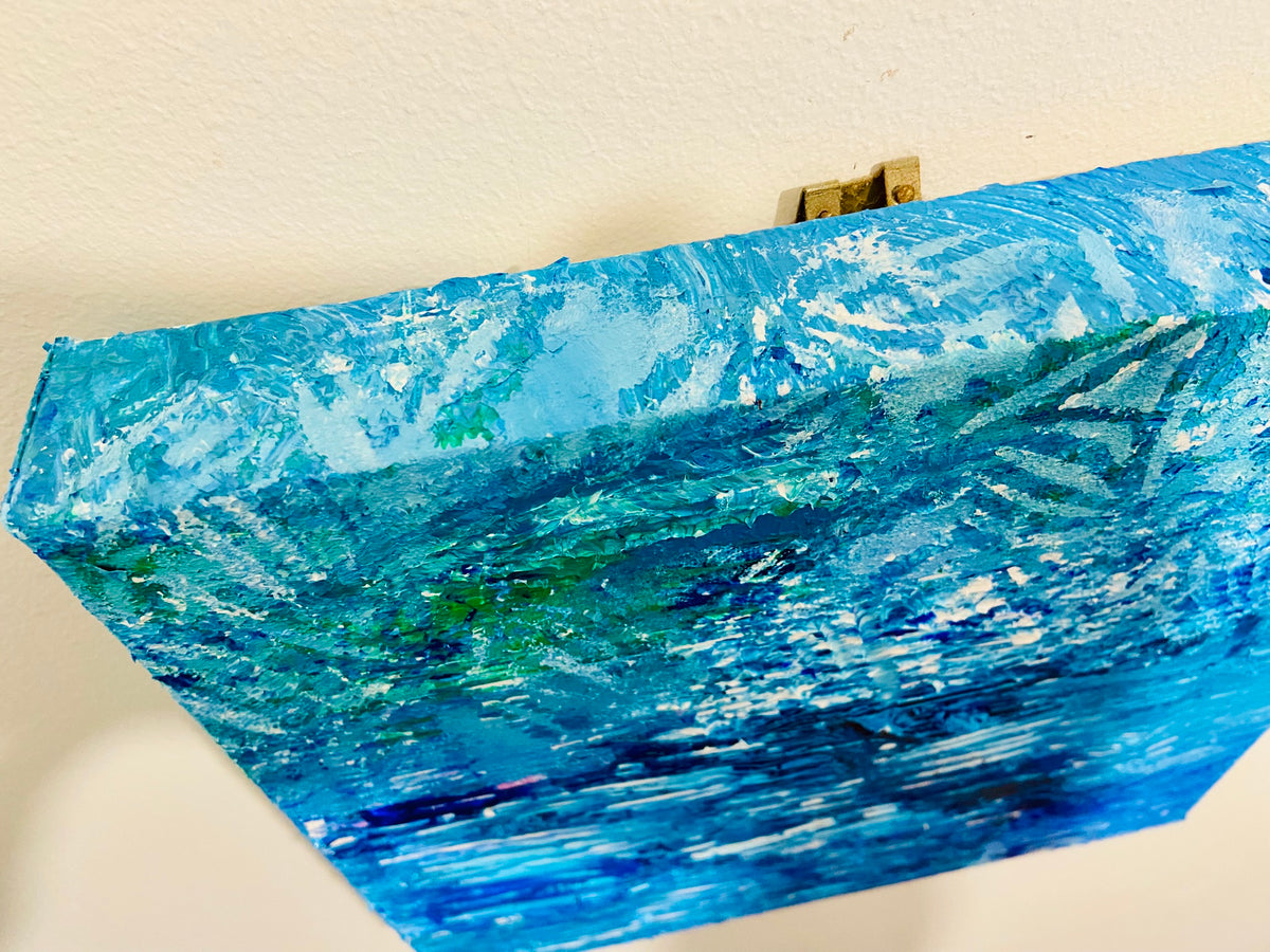 Island Paddle ORIGINAL CANVAS PAINTING 25.4x25.4x3.5cm by Margo Humphries