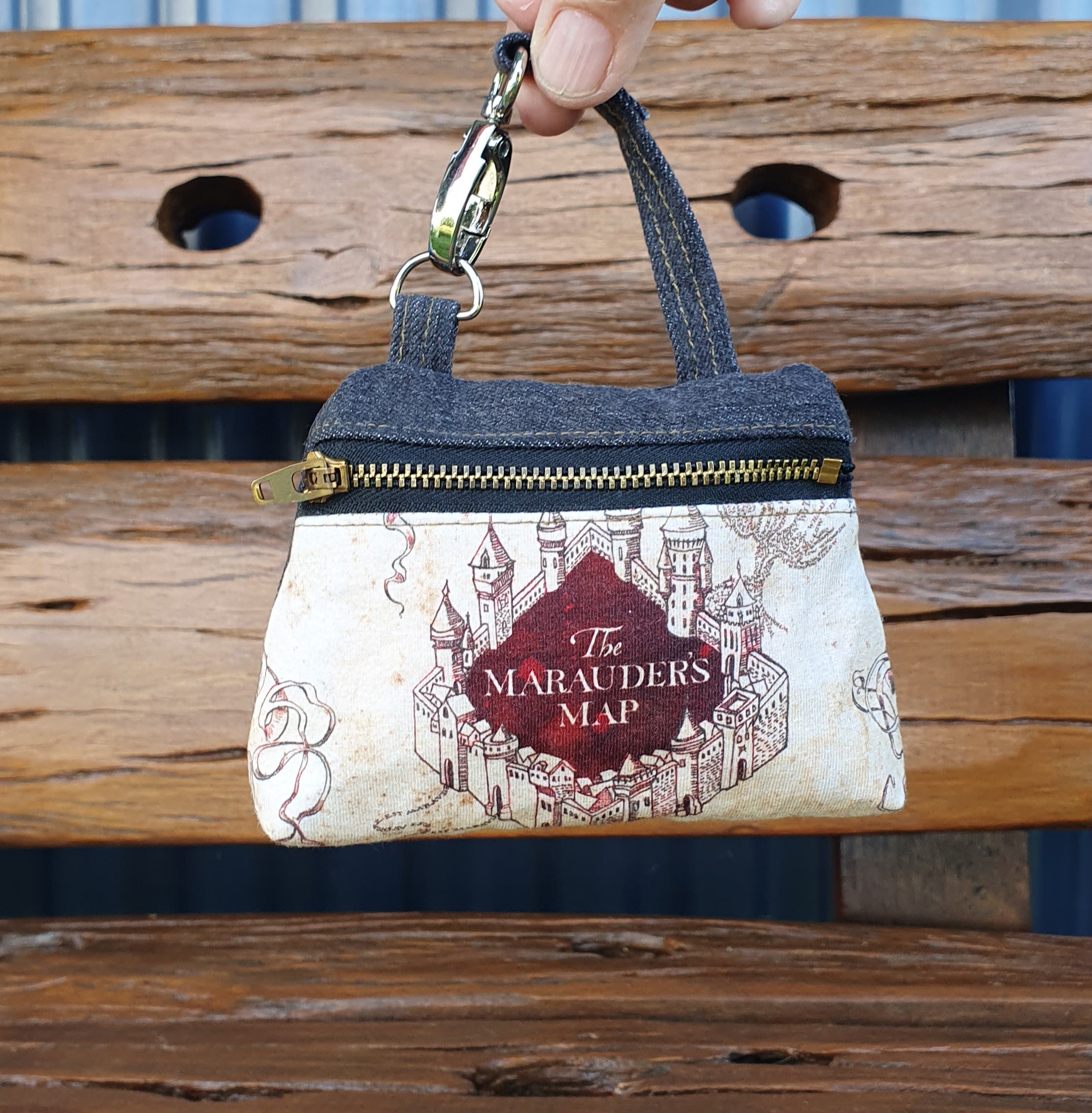 Recycled Denim Harry Potter Hanging Pouch