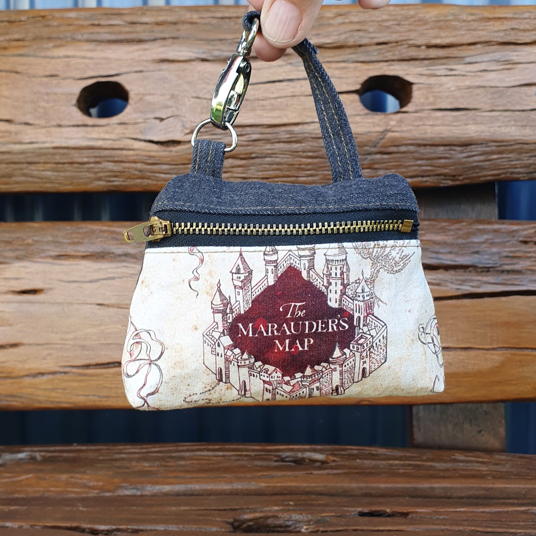 Recycled Denim Harry Potter Hanging Pouch