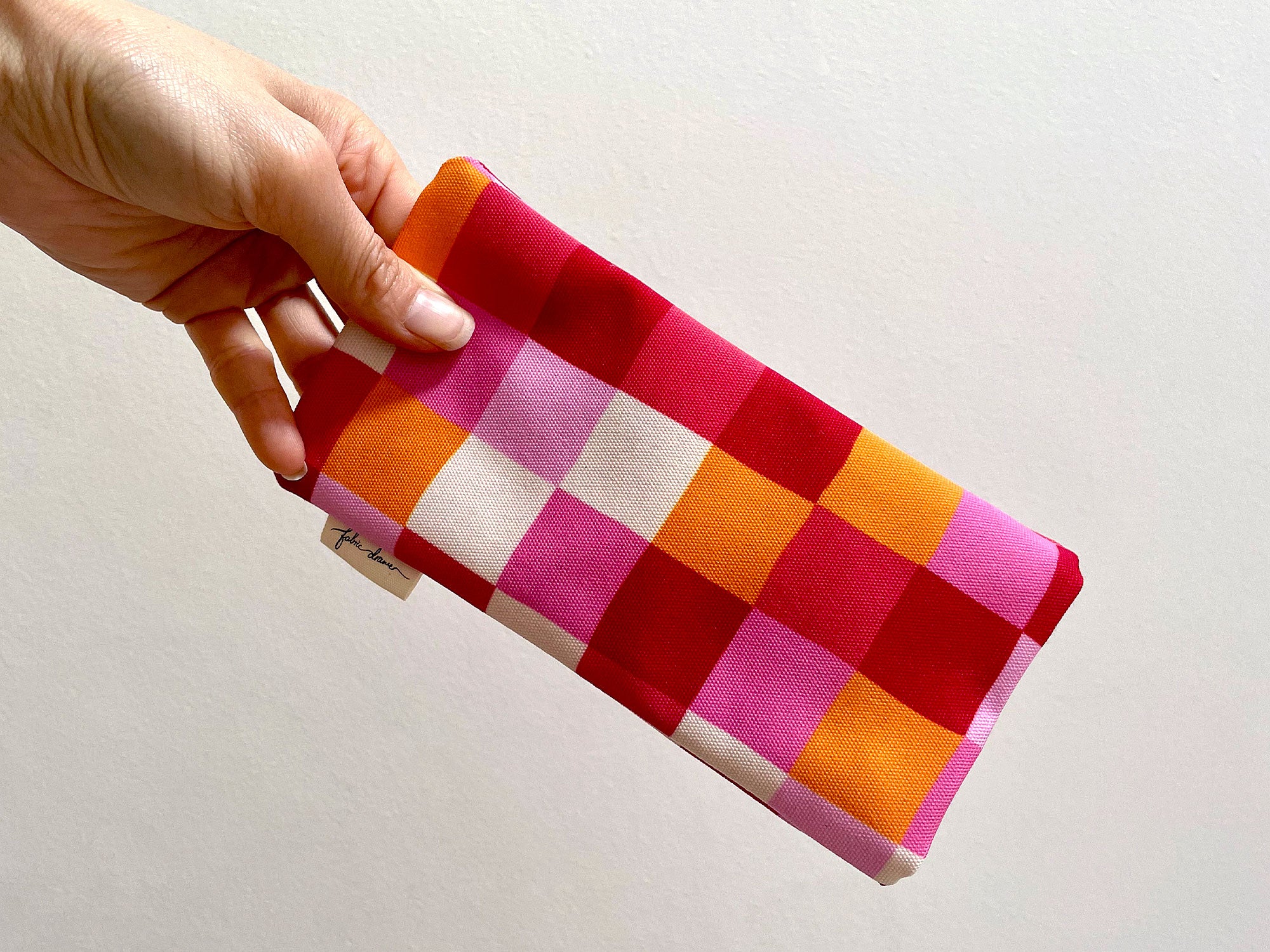 Fabric Glasses, Sunglasses Case, Handmade - Picnic (Red)