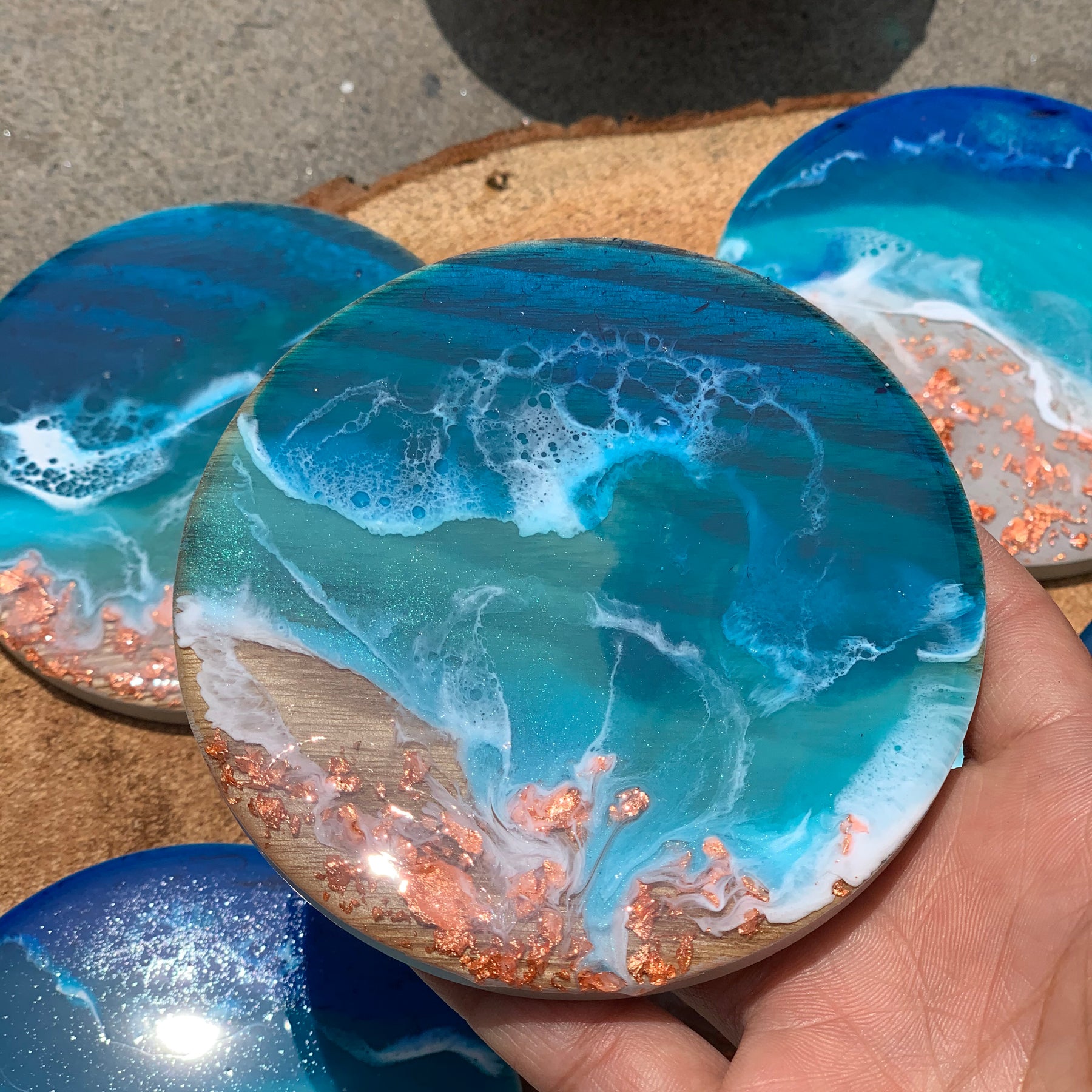Coasters | coastal love | beach beauty | resin coasters | oceans | gift for her | gift ideas