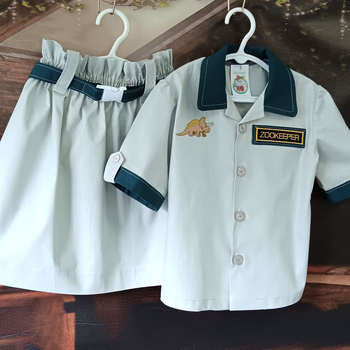 Girls Zookeeper Outfit, Shirt, Skirt & Belt - Sizes 3 - 8