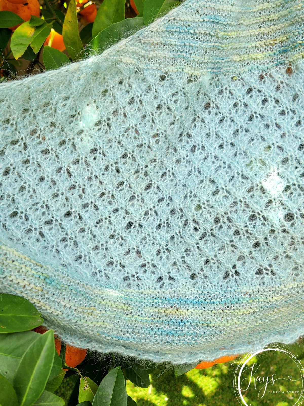 Hand knit Lace Mohair & Merino Shawl