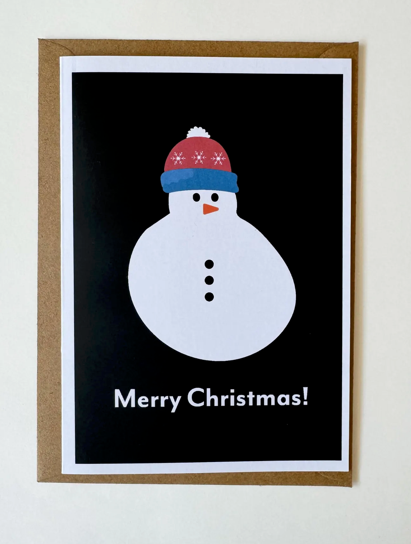 Set of 8 - Happy Snowpeople! - Cheerful Greetings, printed on bright white, recycled card.