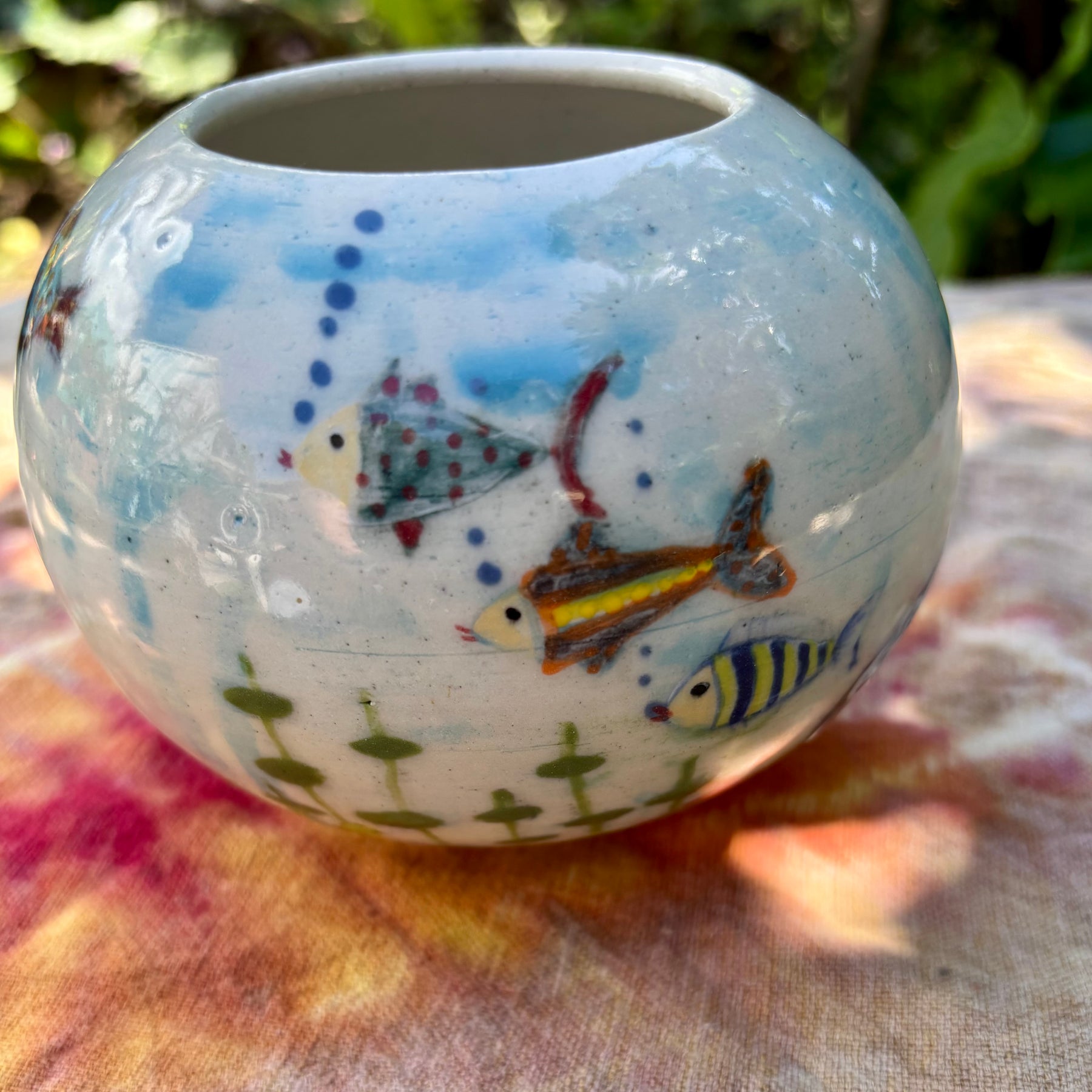 Hand made underwater vase
