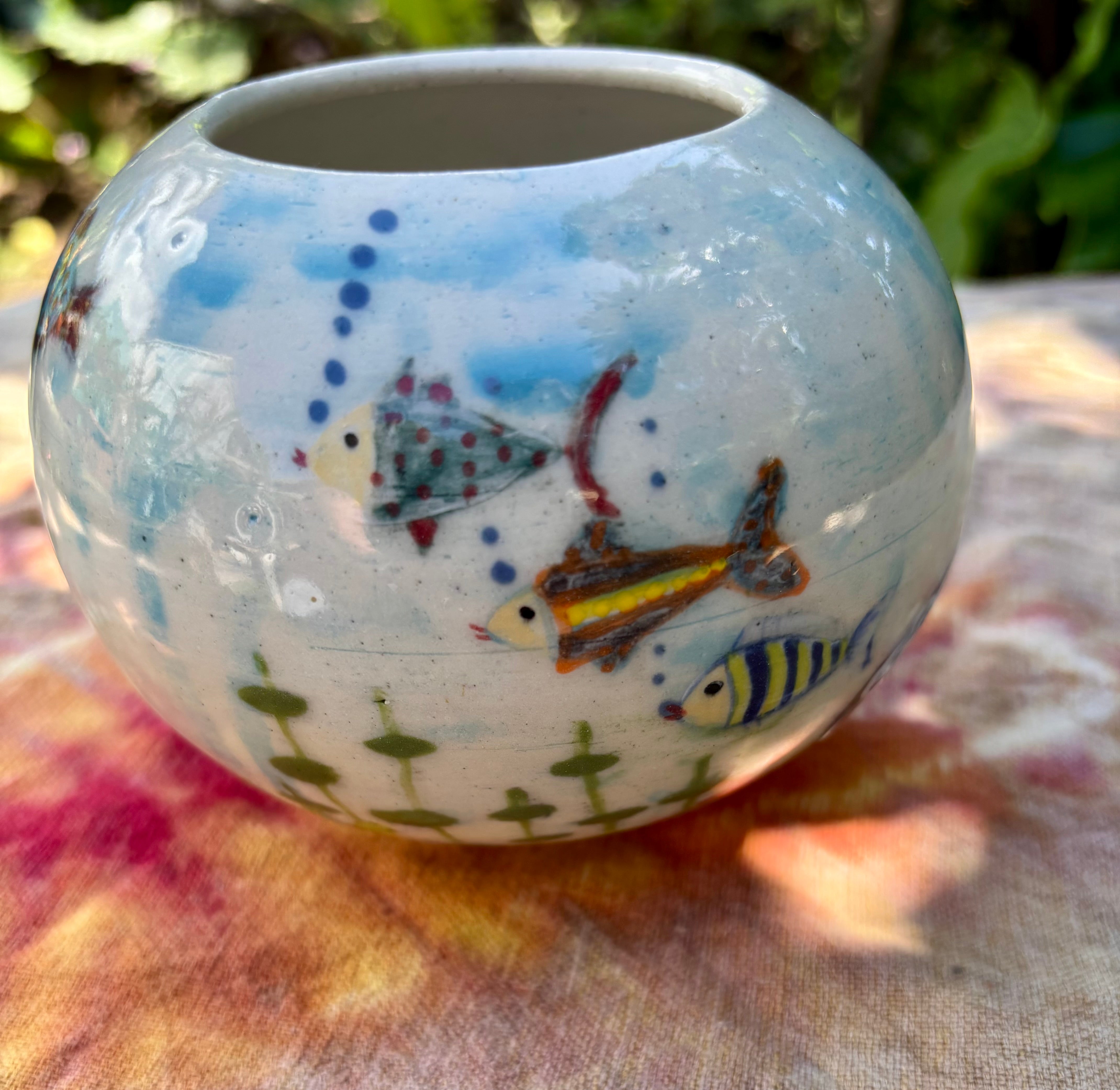 Hand made underwater vase