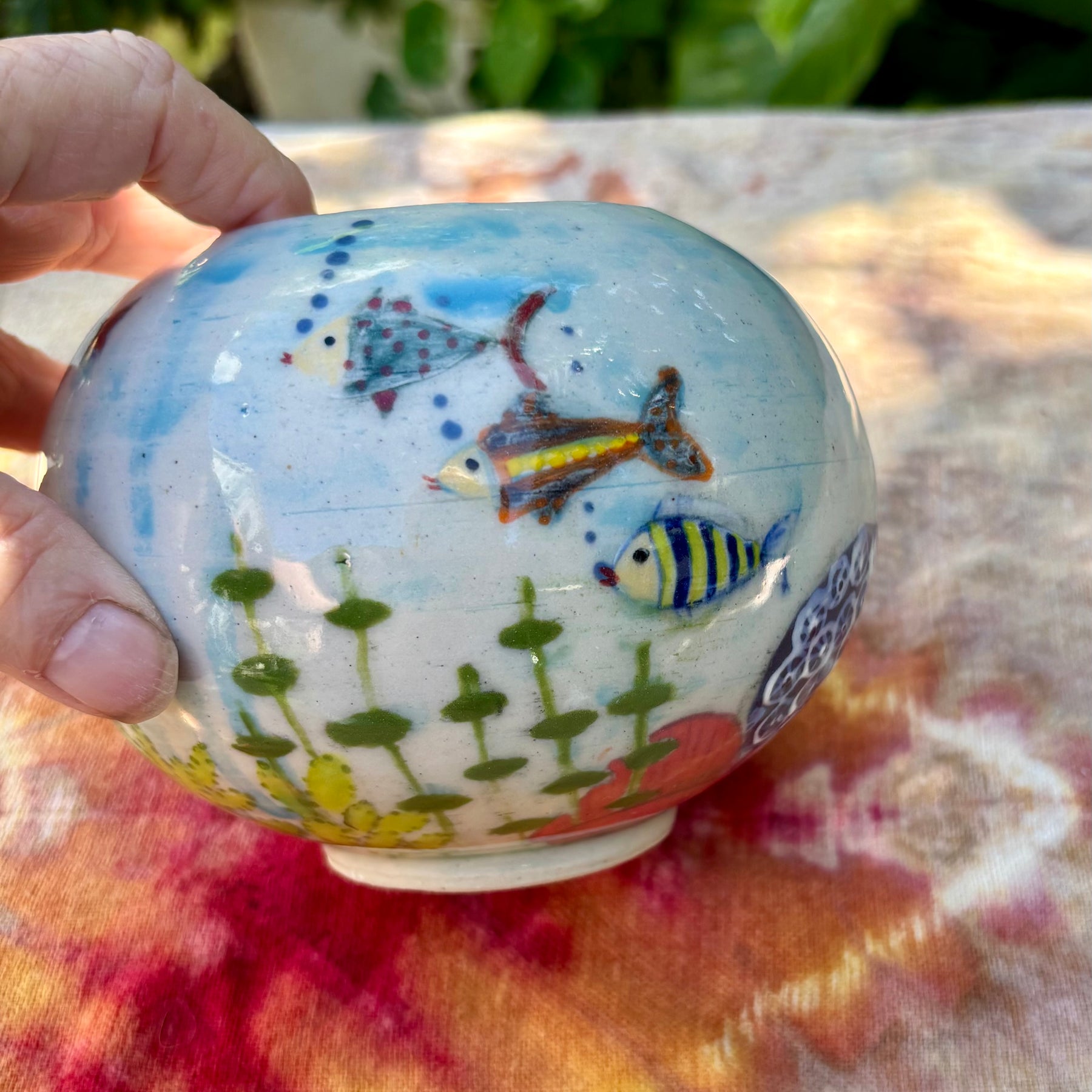Hand made underwater vase