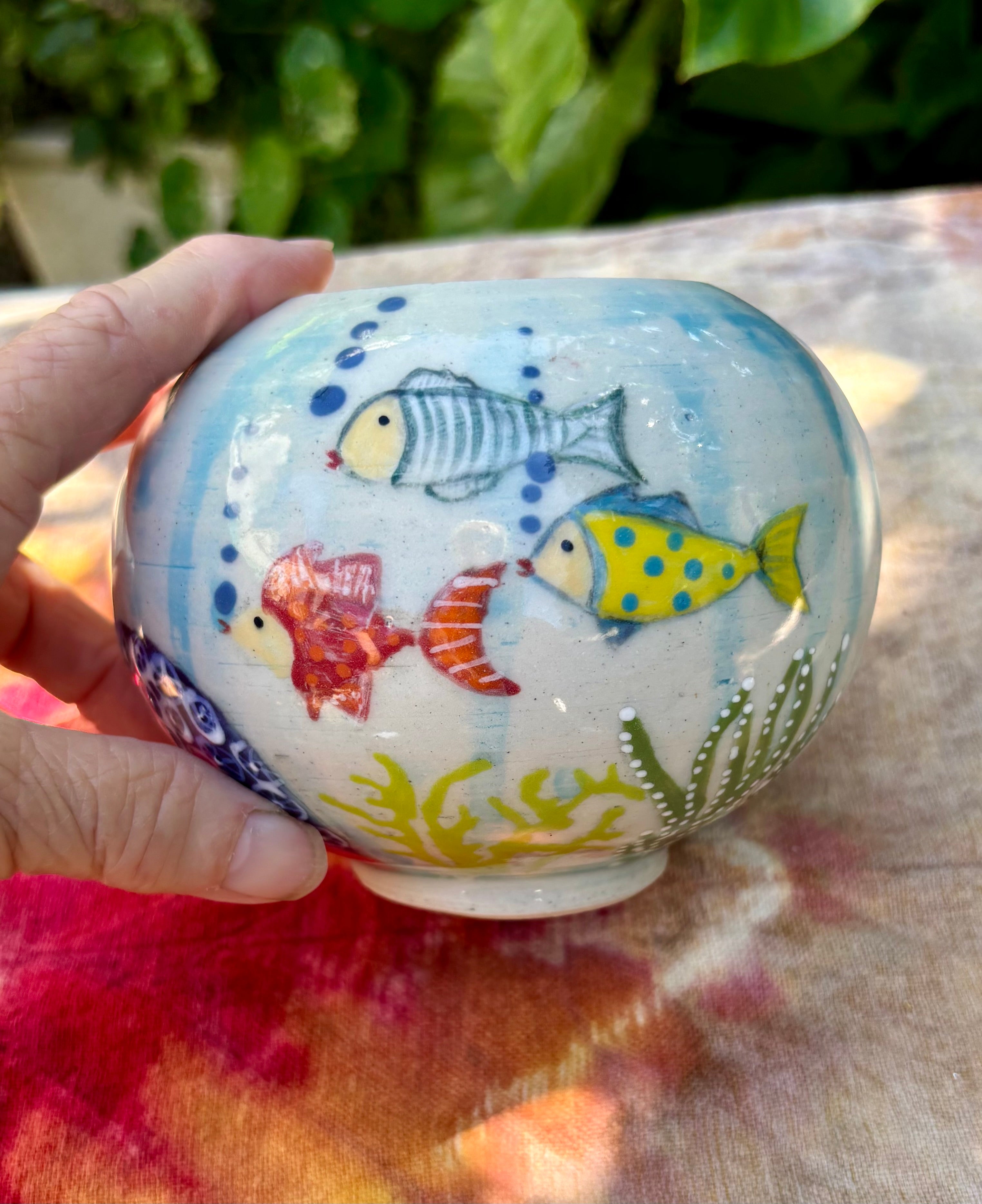 Hand made underwater vase