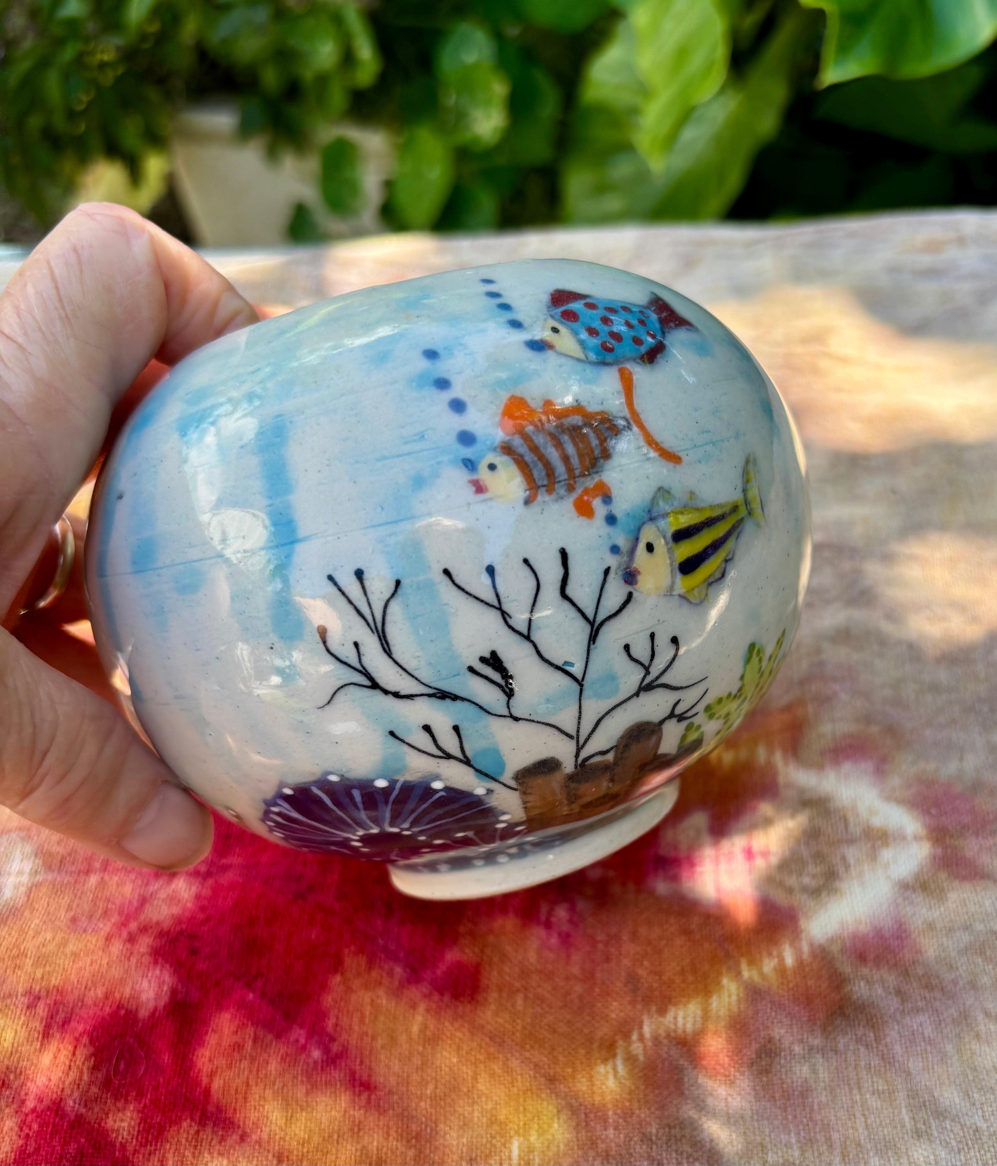 Hand made underwater vase