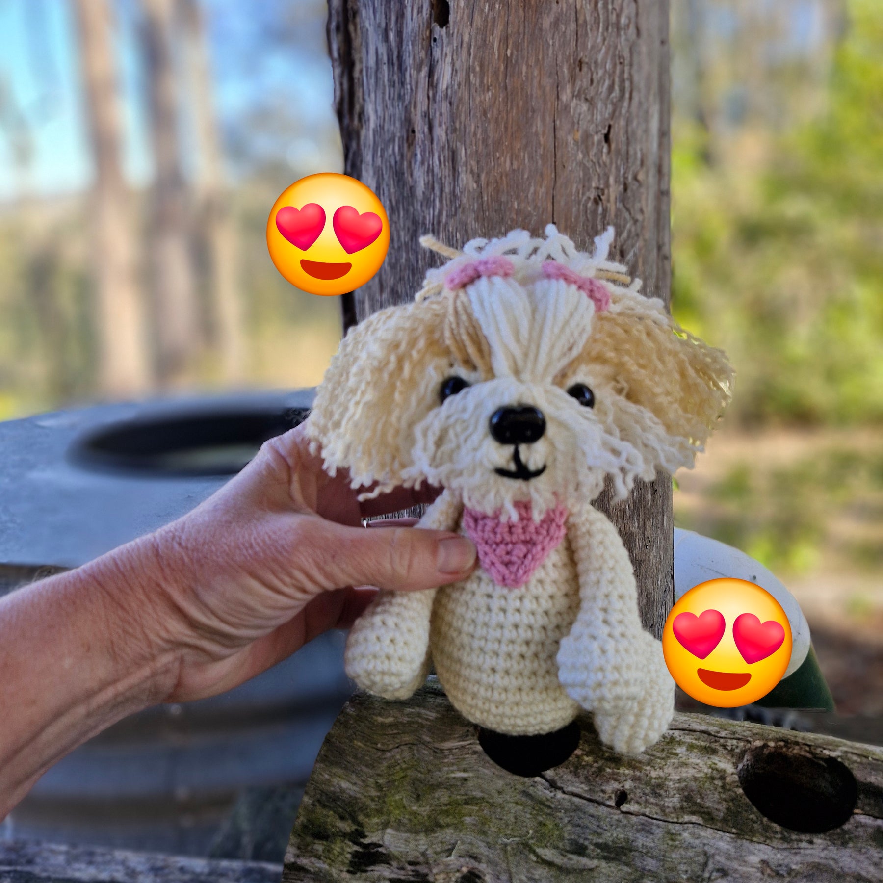 Super cute Handmade Crochet Maltese /Poodle Puppy