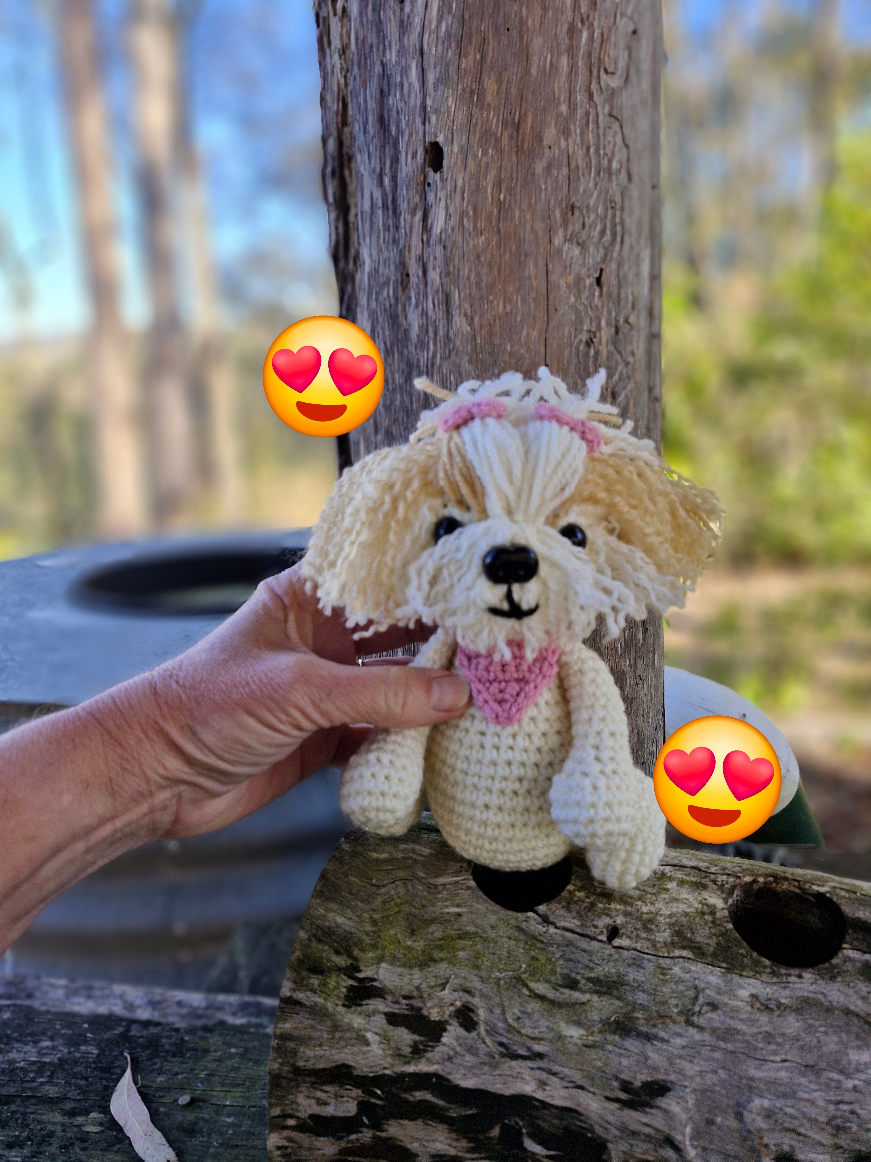 Super cute Handmade Crochet Maltese /Poodle Puppy