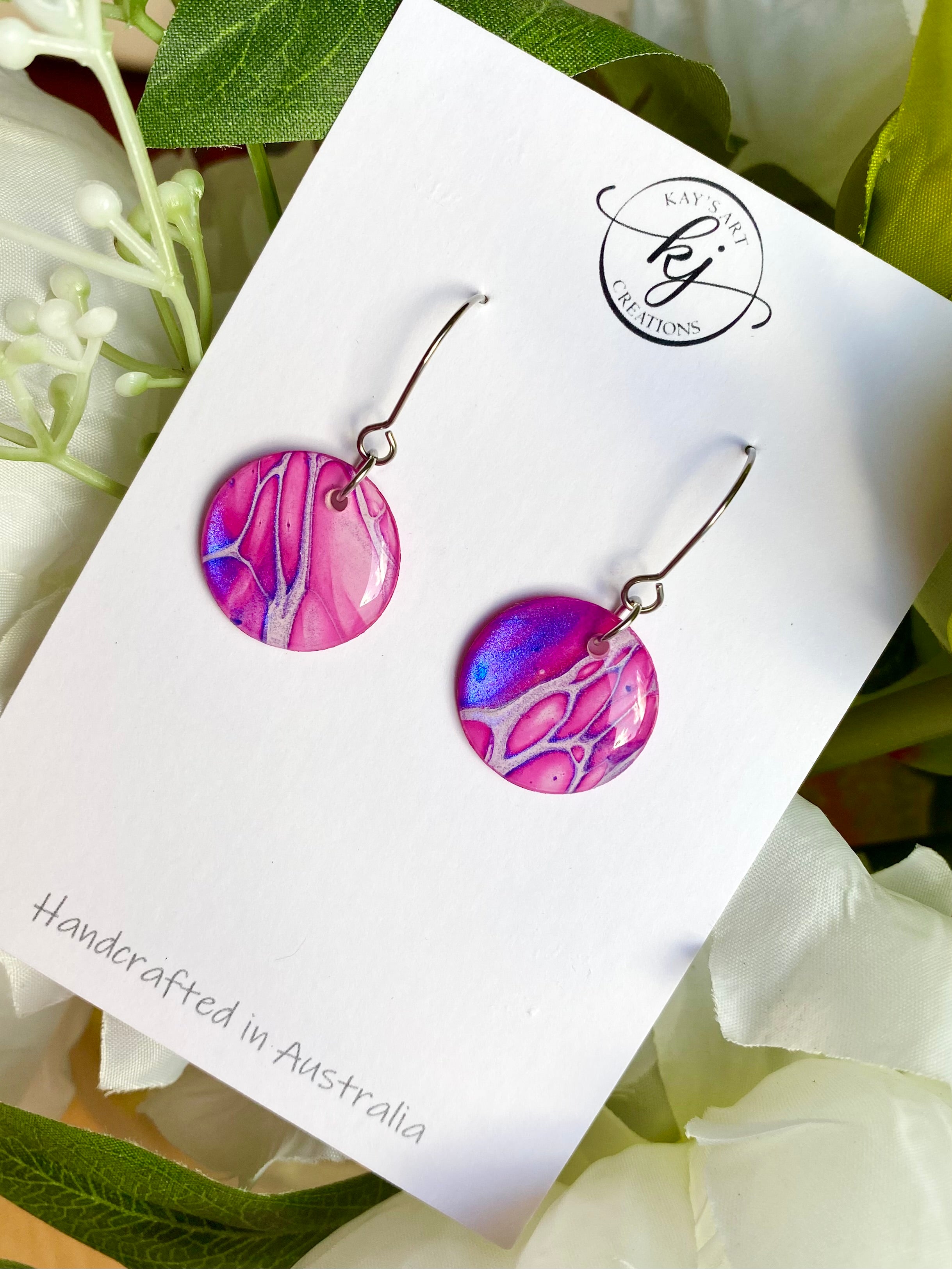 Colourful Abstract Art Dangle Earrings