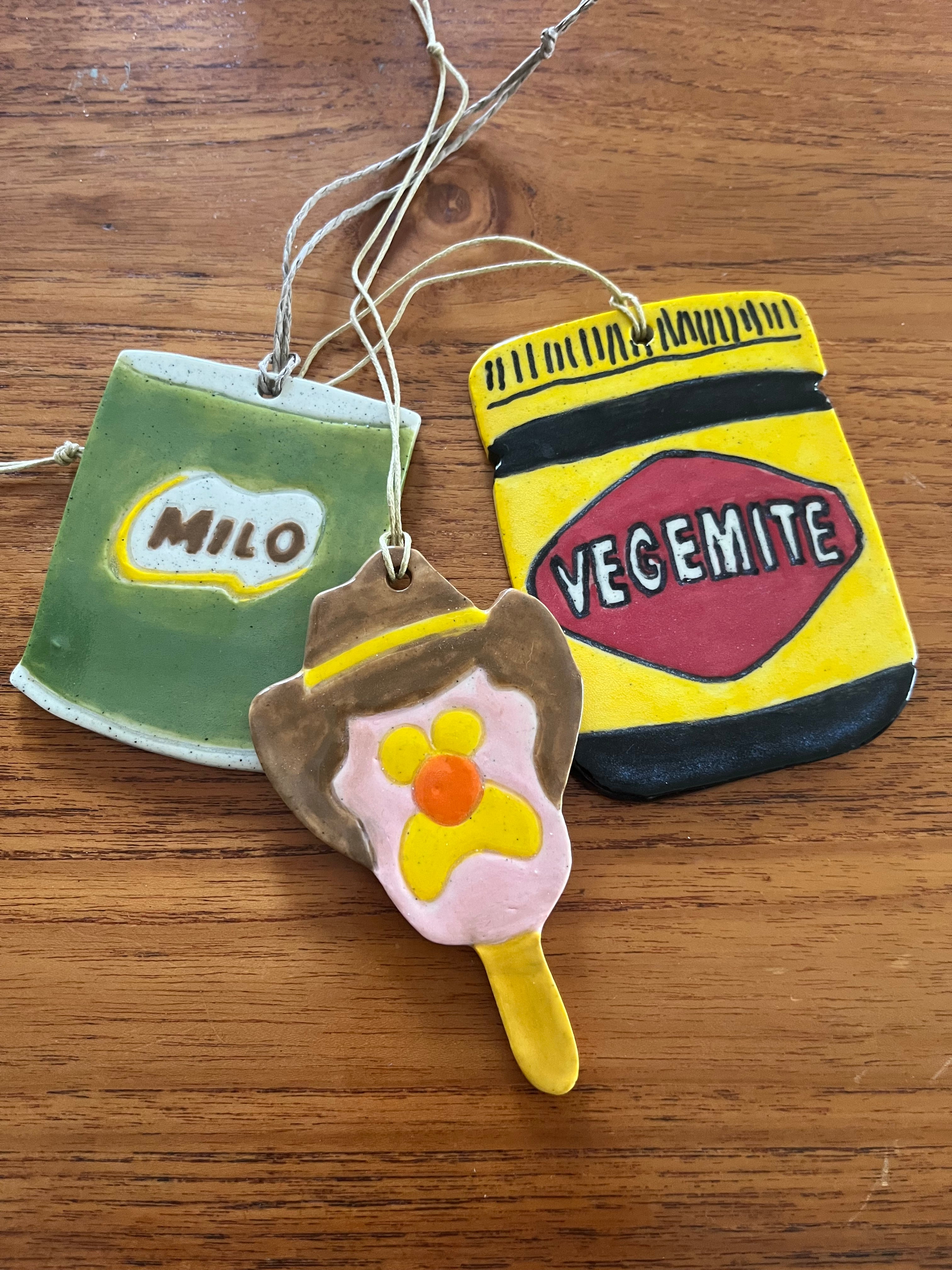 Iconic Aussie Food - Pottery Christmas Ornaments