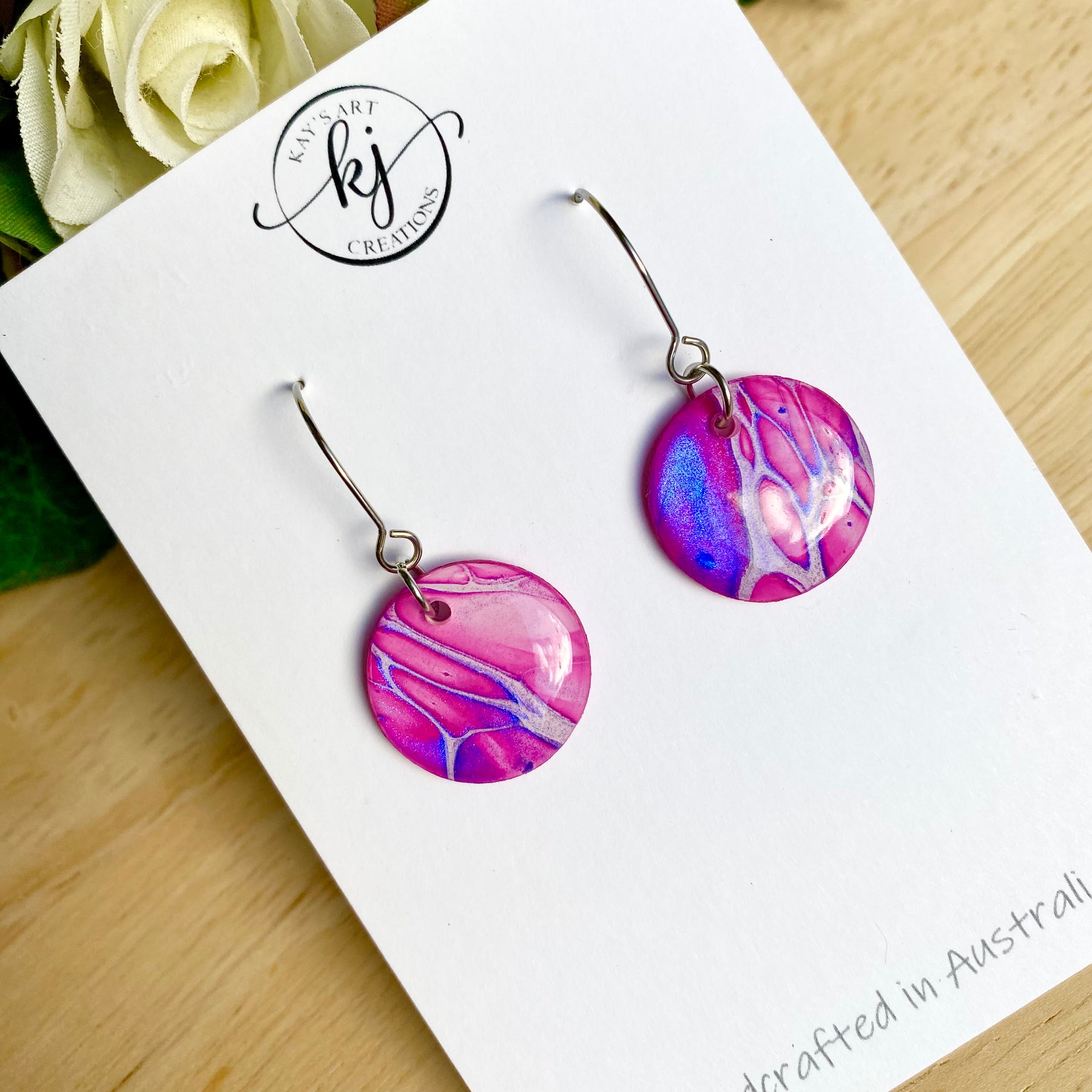 Colourful Abstract Art Dangle Earrings