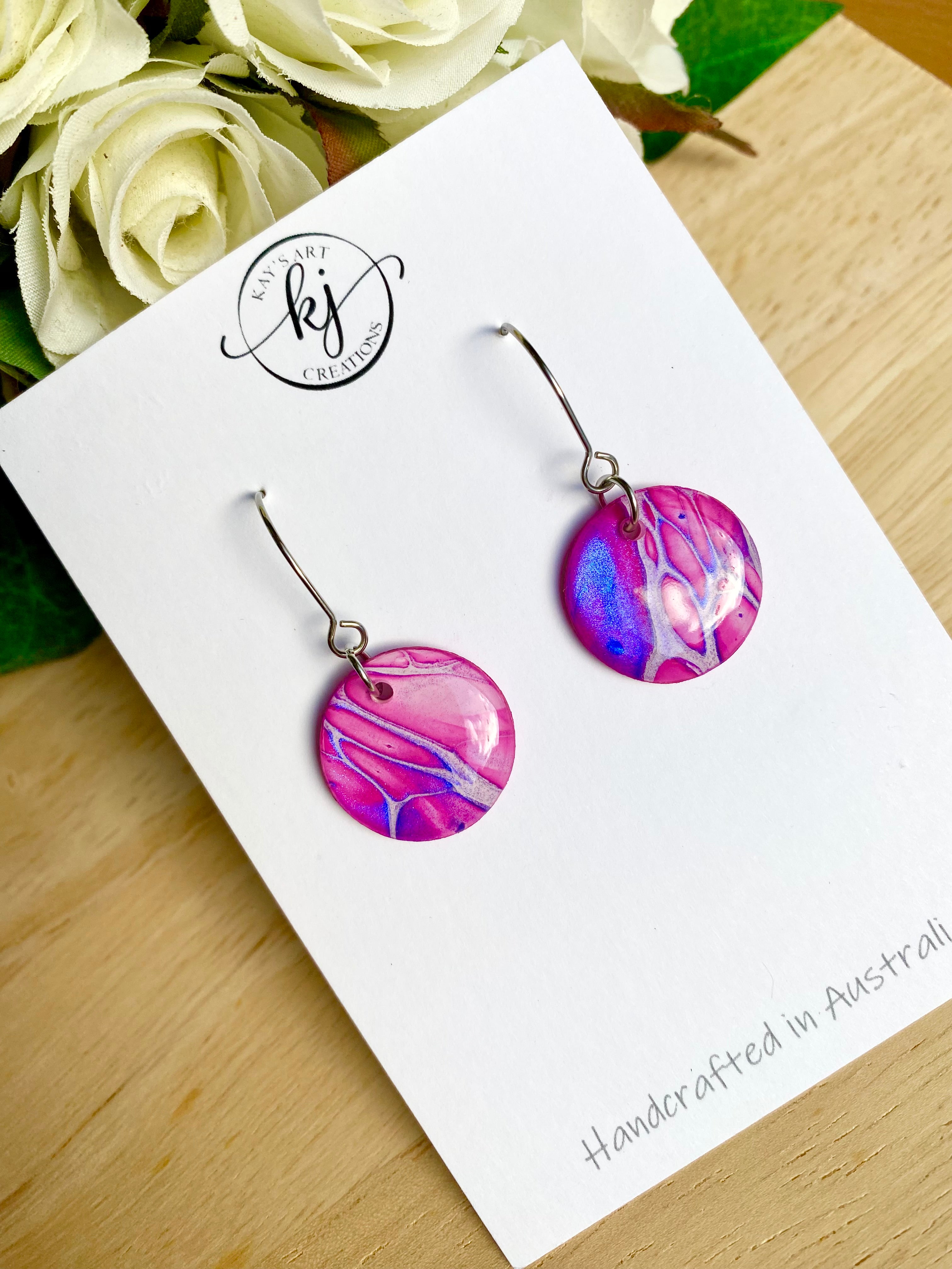 Colourful Abstract Art Dangle Earrings