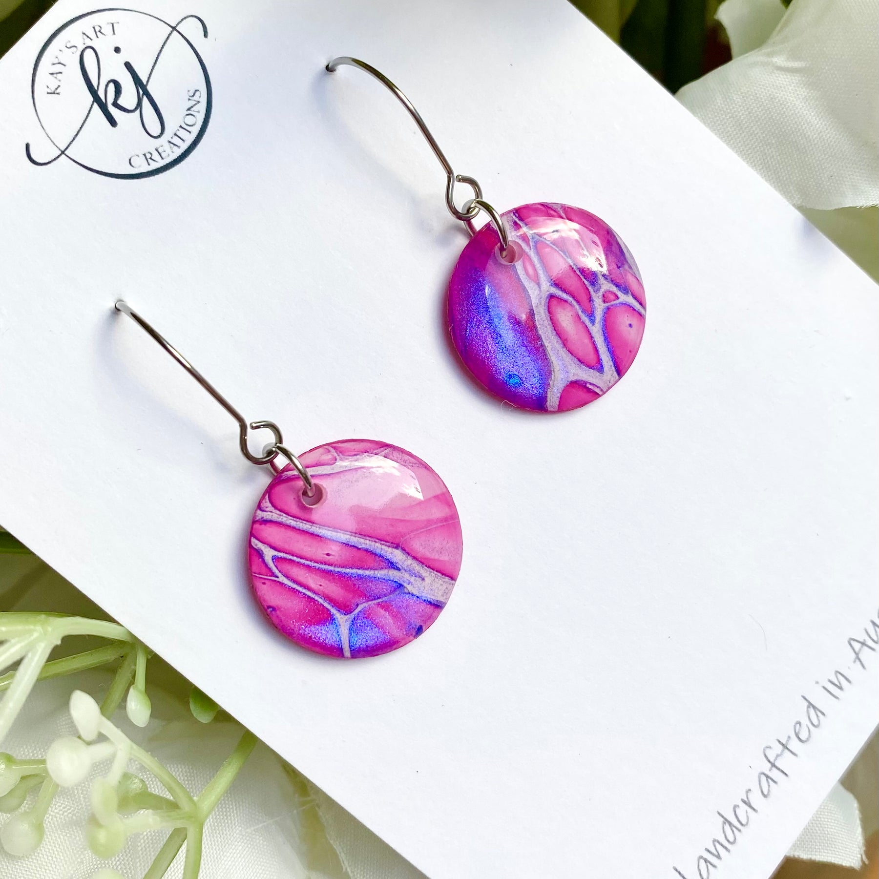 Colourful Abstract Art Dangle Earrings