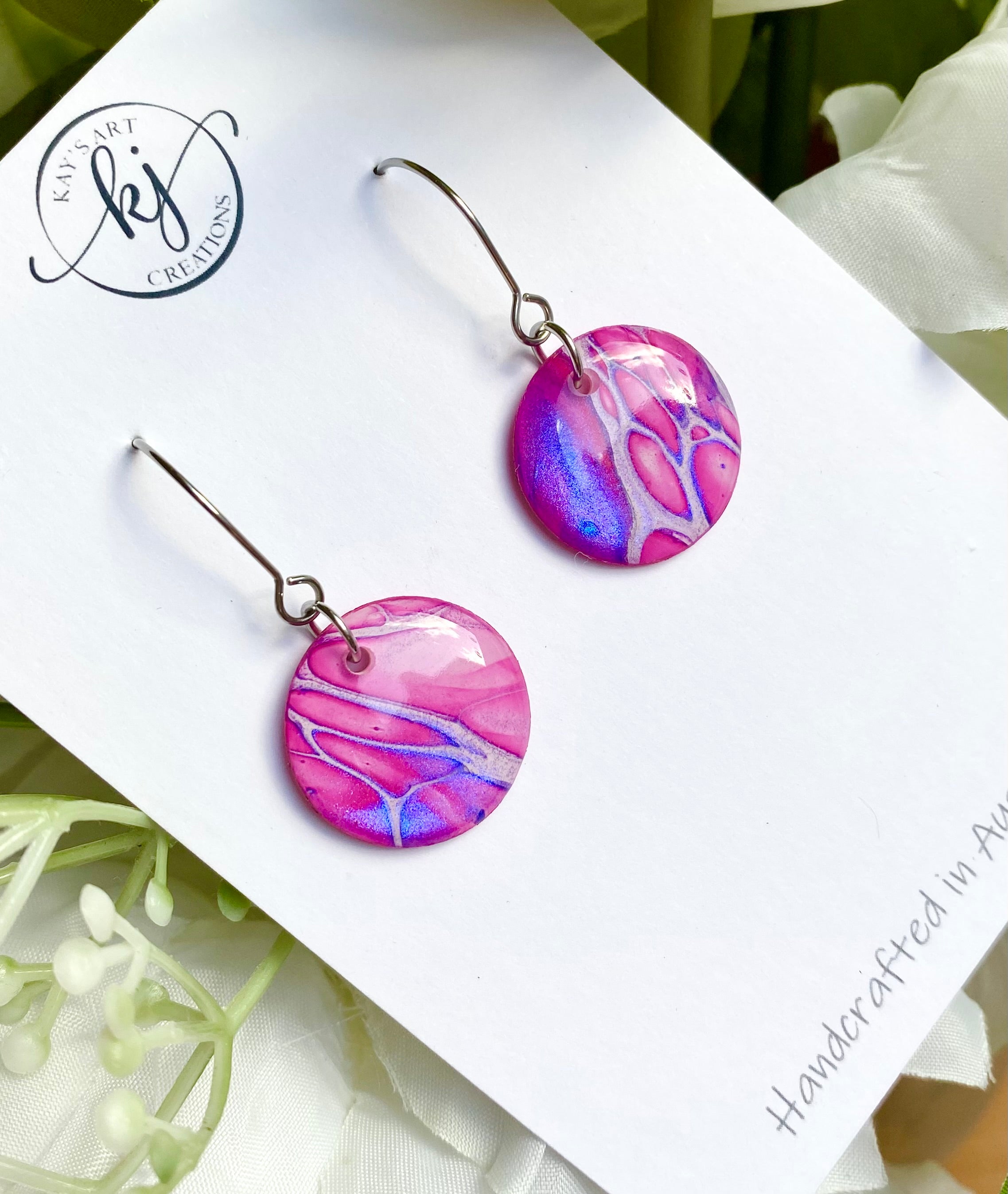 Colourful Abstract Art Dangle Earrings