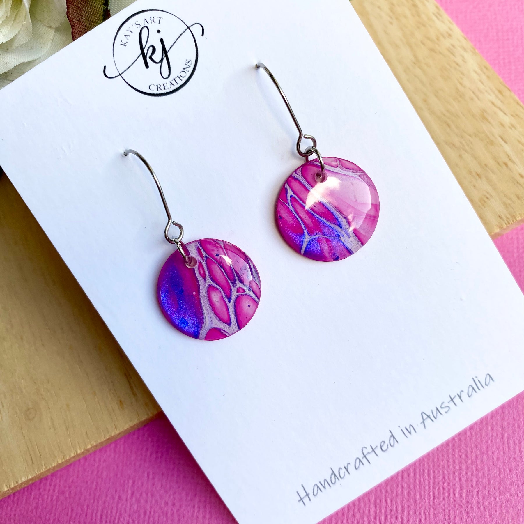 Colourful Abstract Art Dangle Earrings