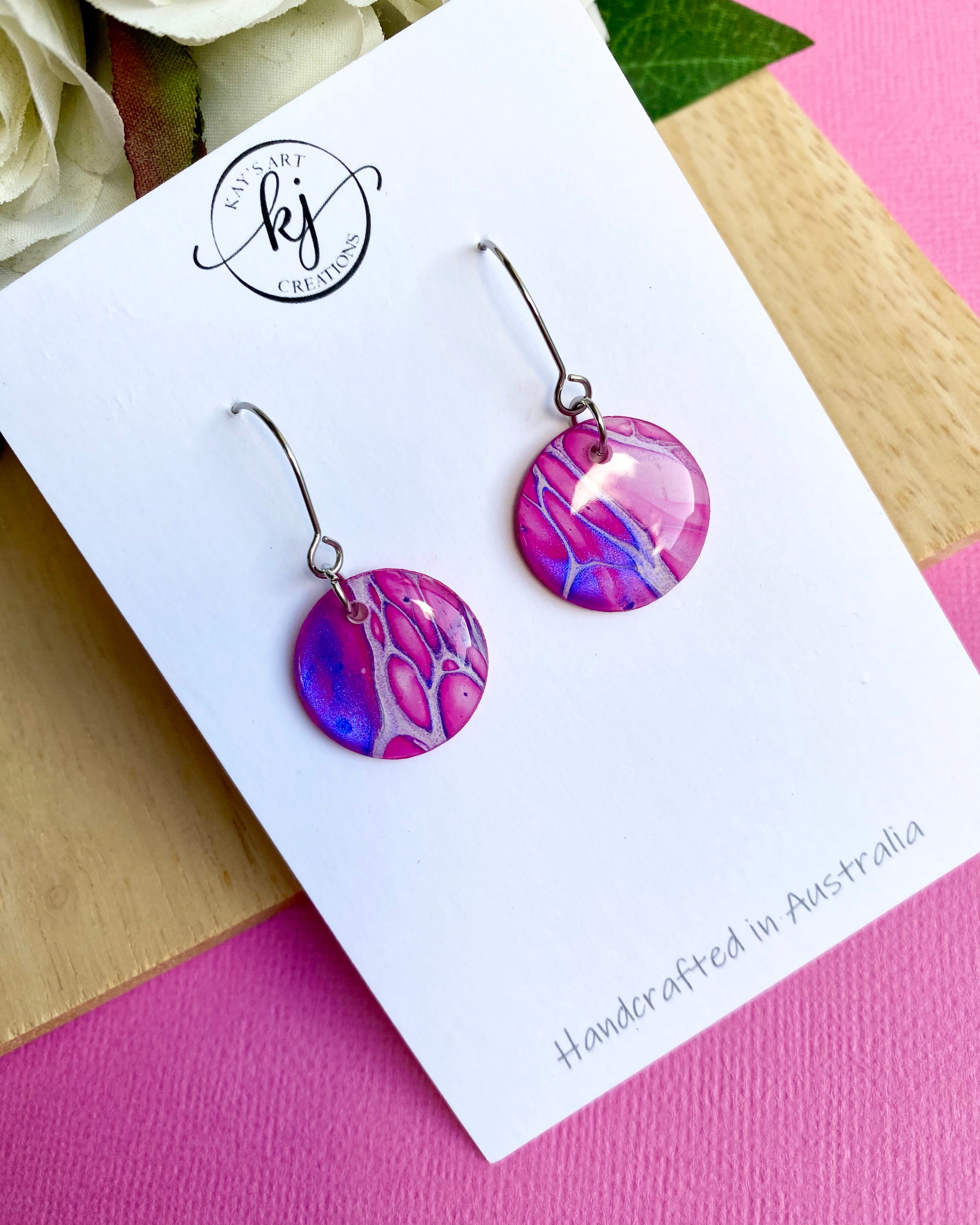 Colourful Abstract Art Dangle Earrings
