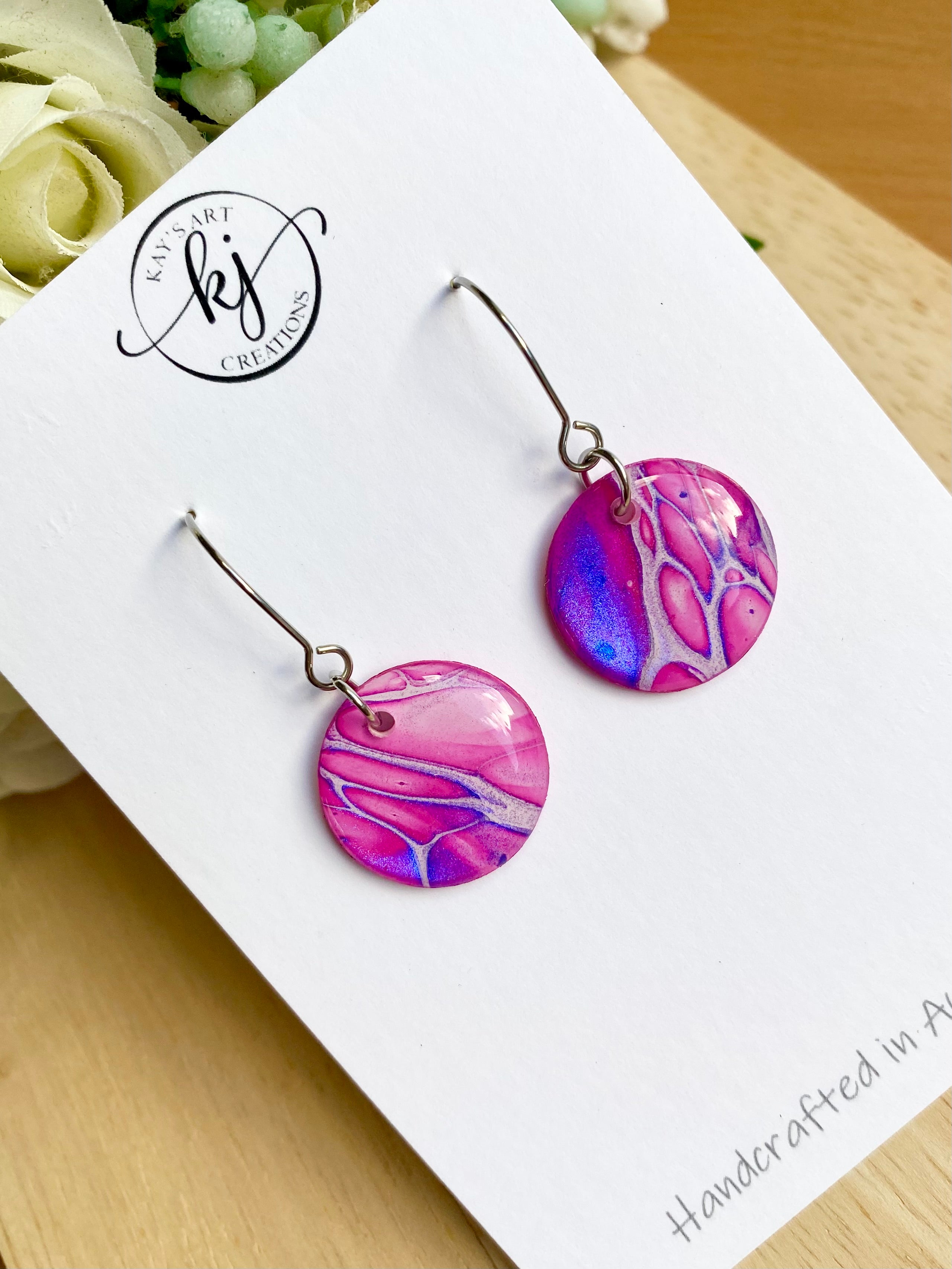 Colourful Abstract Art Dangle Earrings