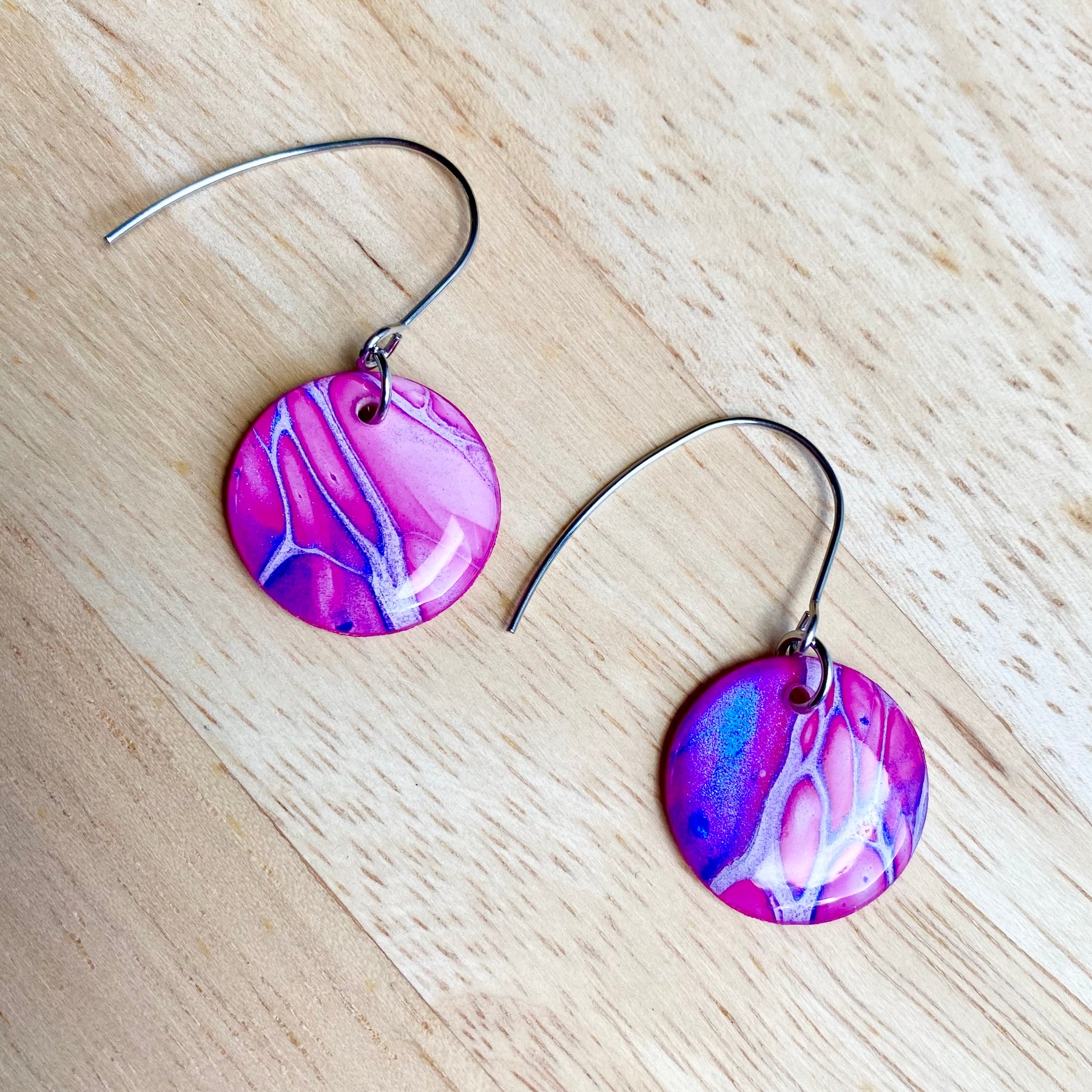 Colourful Abstract Art Dangle Earrings