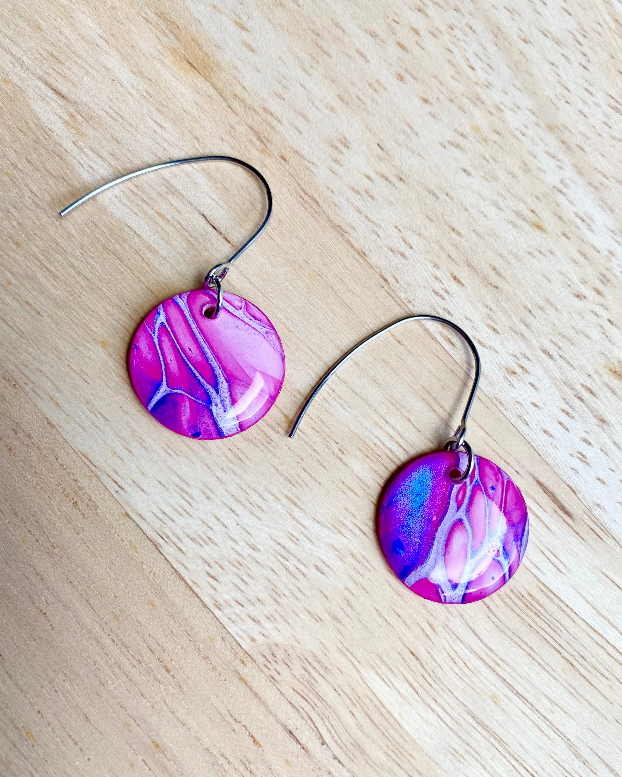 Colourful Abstract Art Dangle Earrings