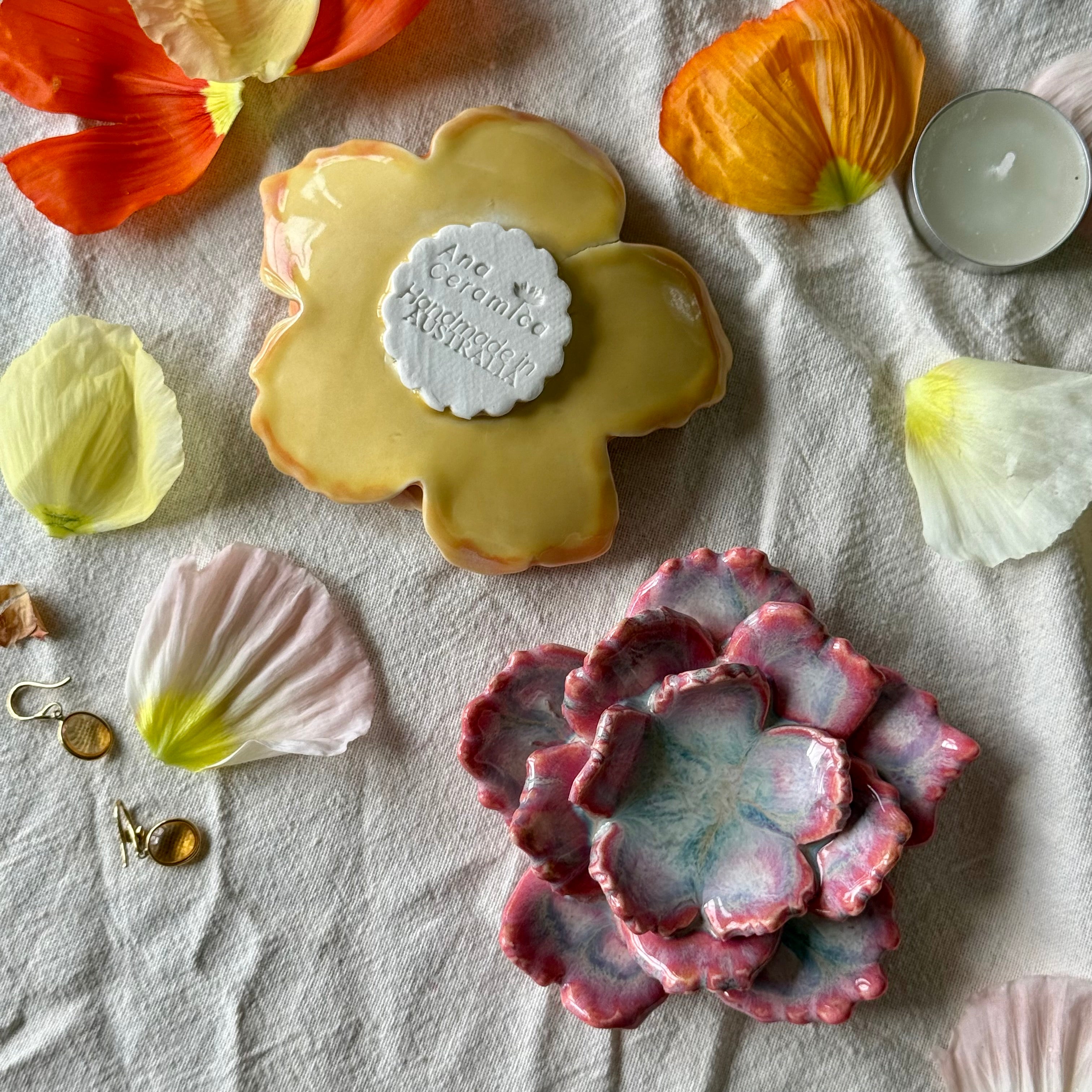 Porcelain Petal Dish | Tea Light Holder or Trinket Dish | Ceramic