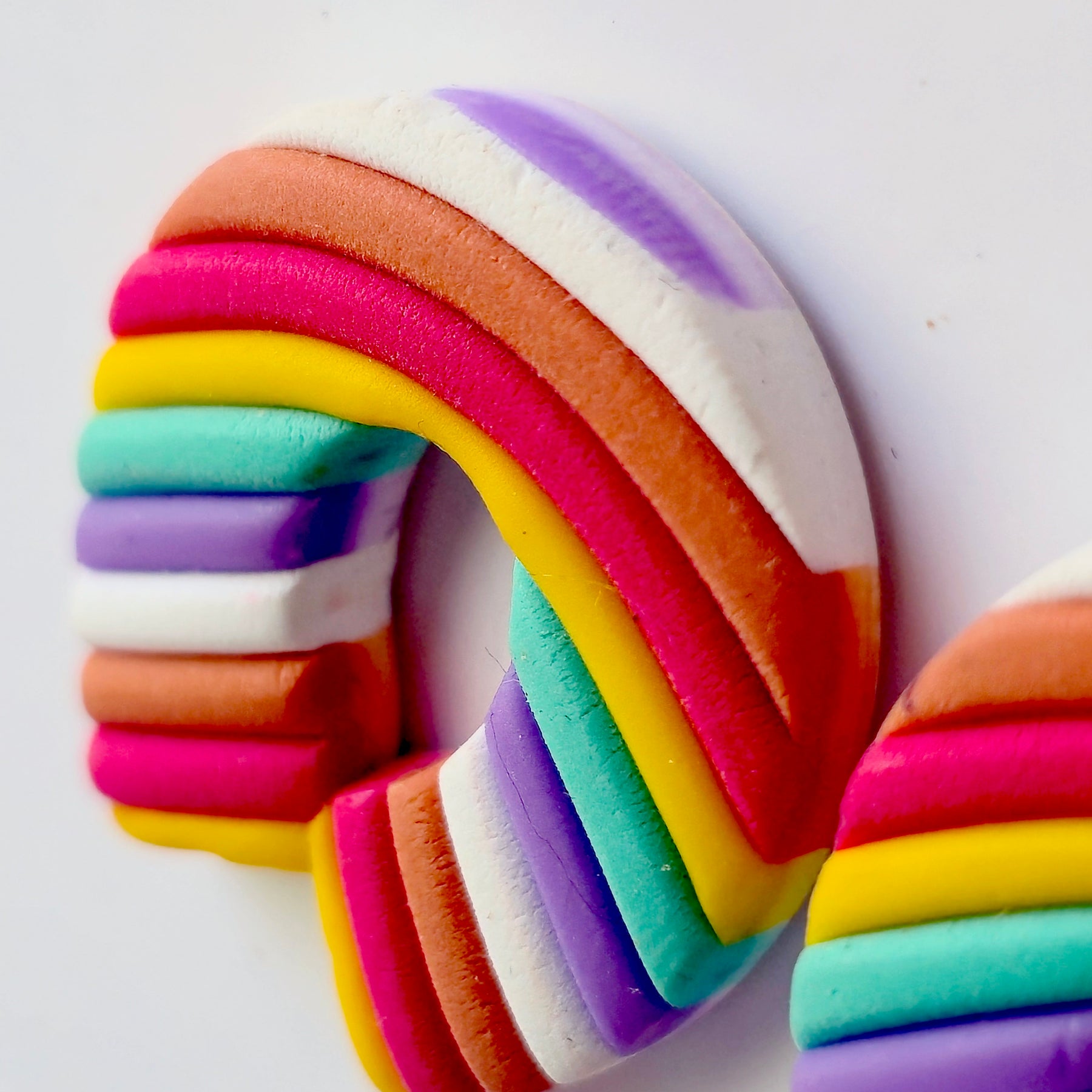Rainbow Arch Polymer Clay Stud Earrings