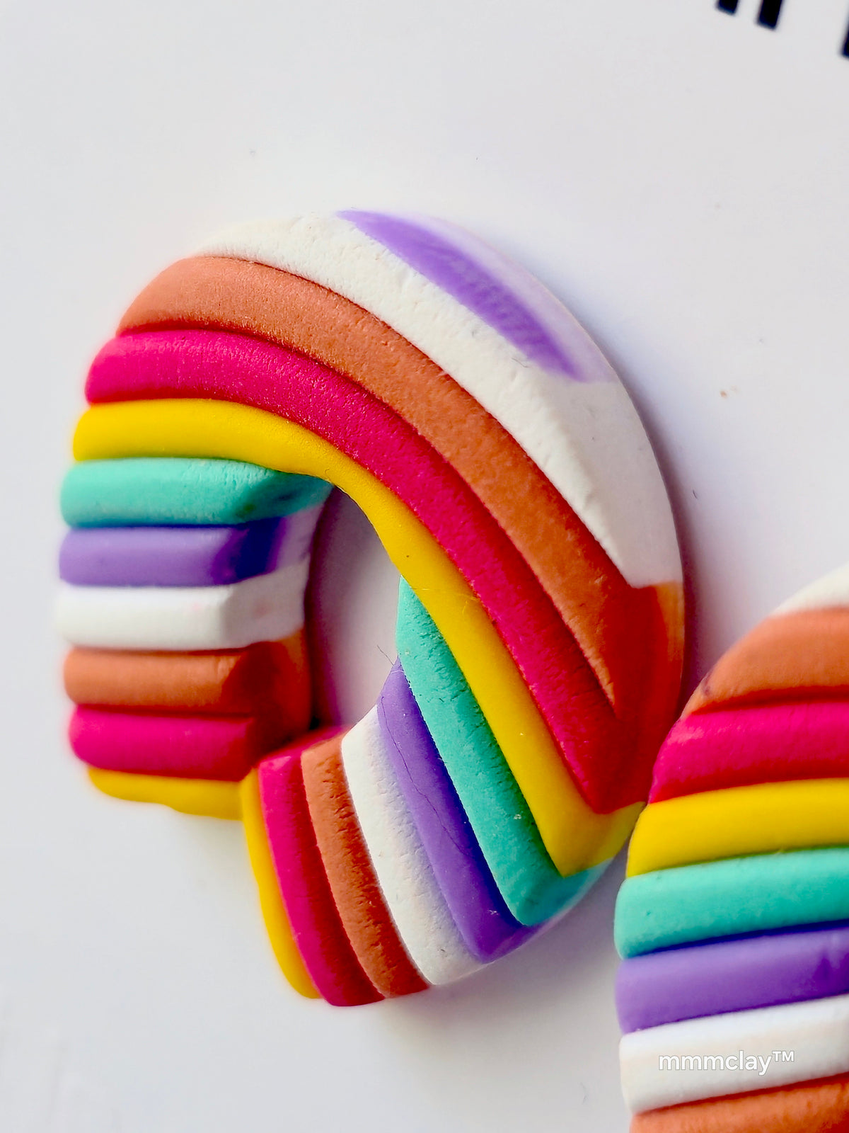 Rainbow Arch Polymer Clay Stud Earrings