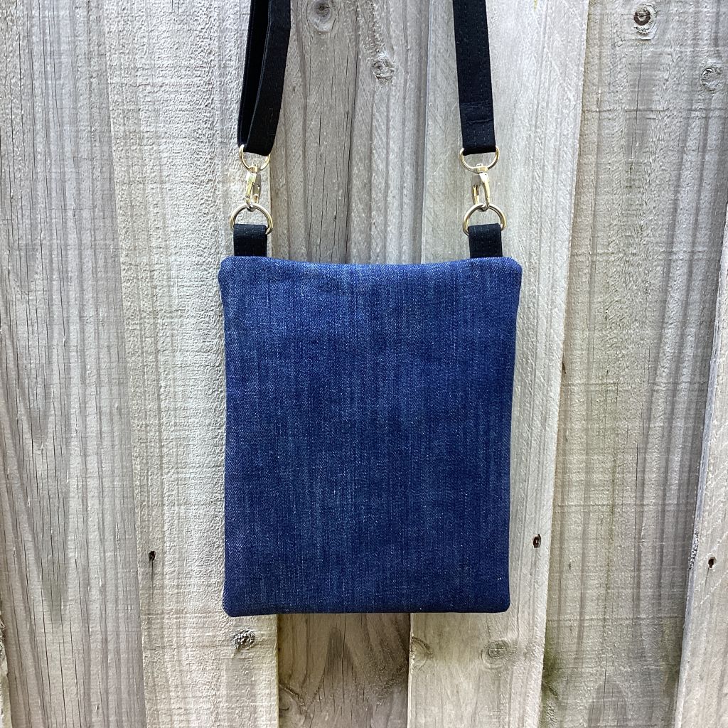 Upcycled Denim Crossbody Bag – Blue Heart Pocket
