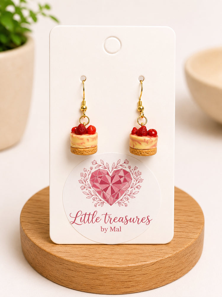 Handcrafted Strawberry Cheesecake Earrings