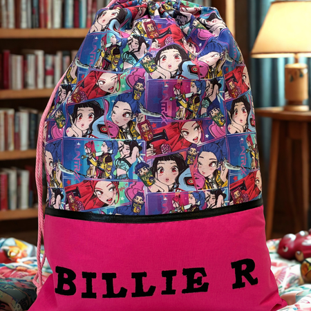 Children's Library Bag , Handmade, Personalised