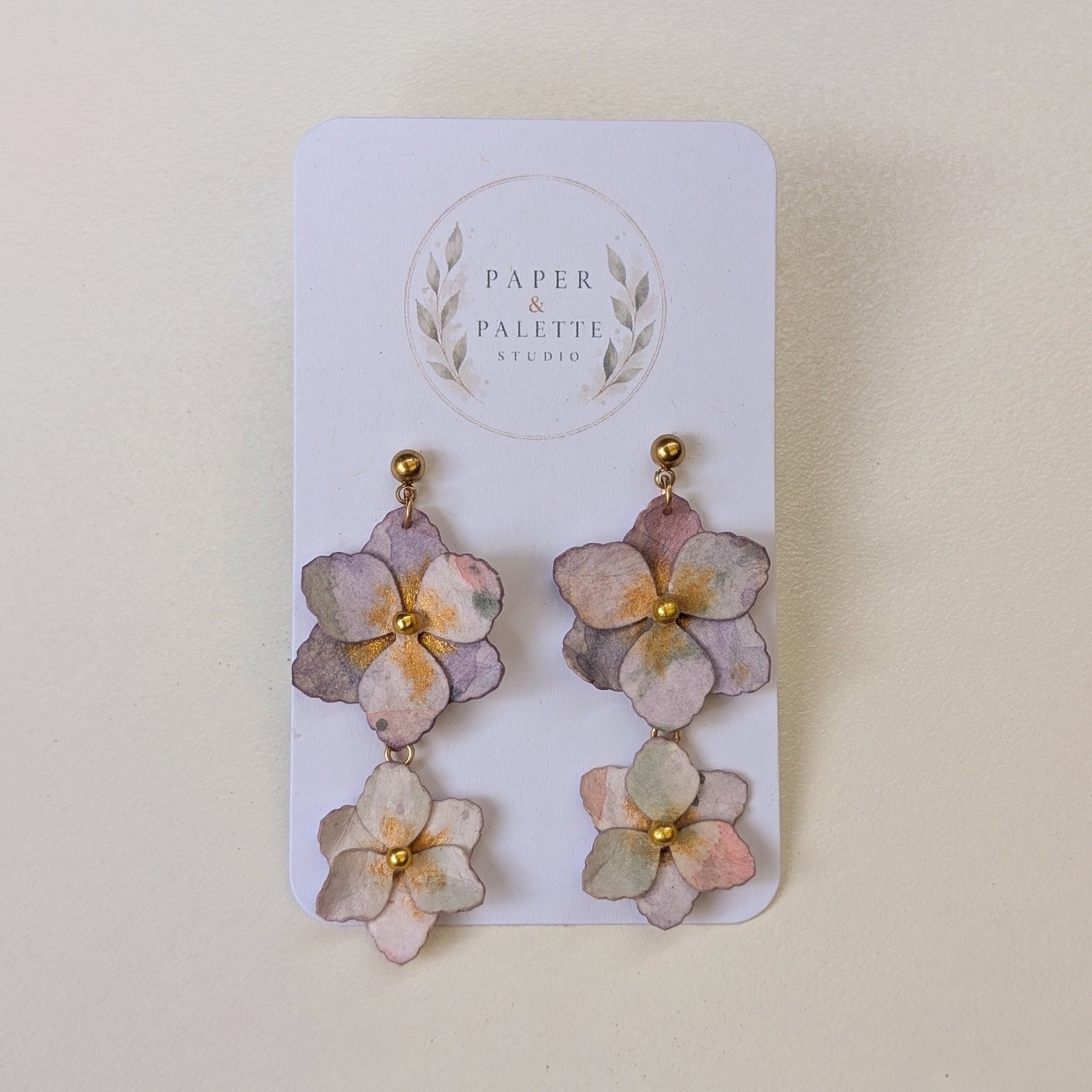 Gladiolus Flower Earrings | Handmade Paper Floral Dangle Earrings | Lightweight Botanical Jewellery