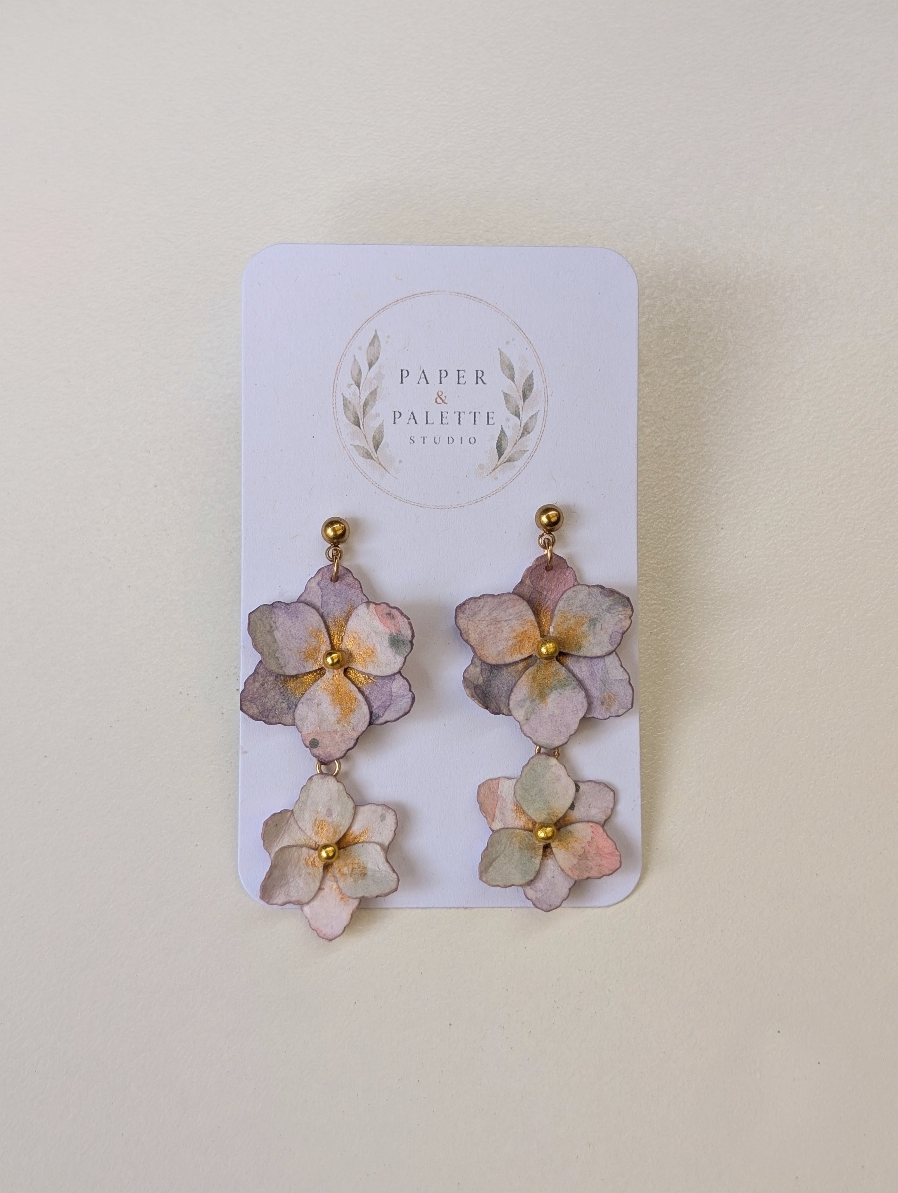 Gladiolus Flower Earrings | Handmade Paper Floral Dangle Earrings | Lightweight Botanical Jewellery