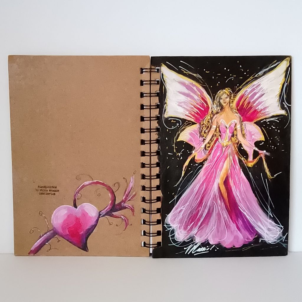 Fairy from the Dark - Handpainted A5 lined notebook.