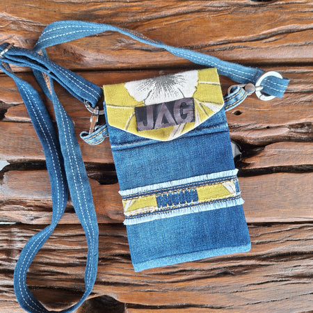 Recycled Jag Denim Glasses or Small Phone Case