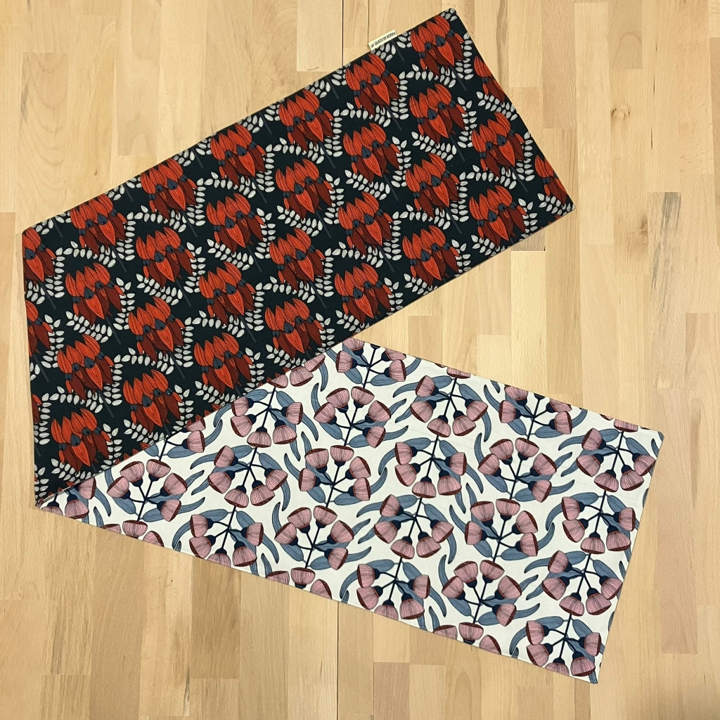 handmade Australian reversible - sturt's desert pea & gum flowers