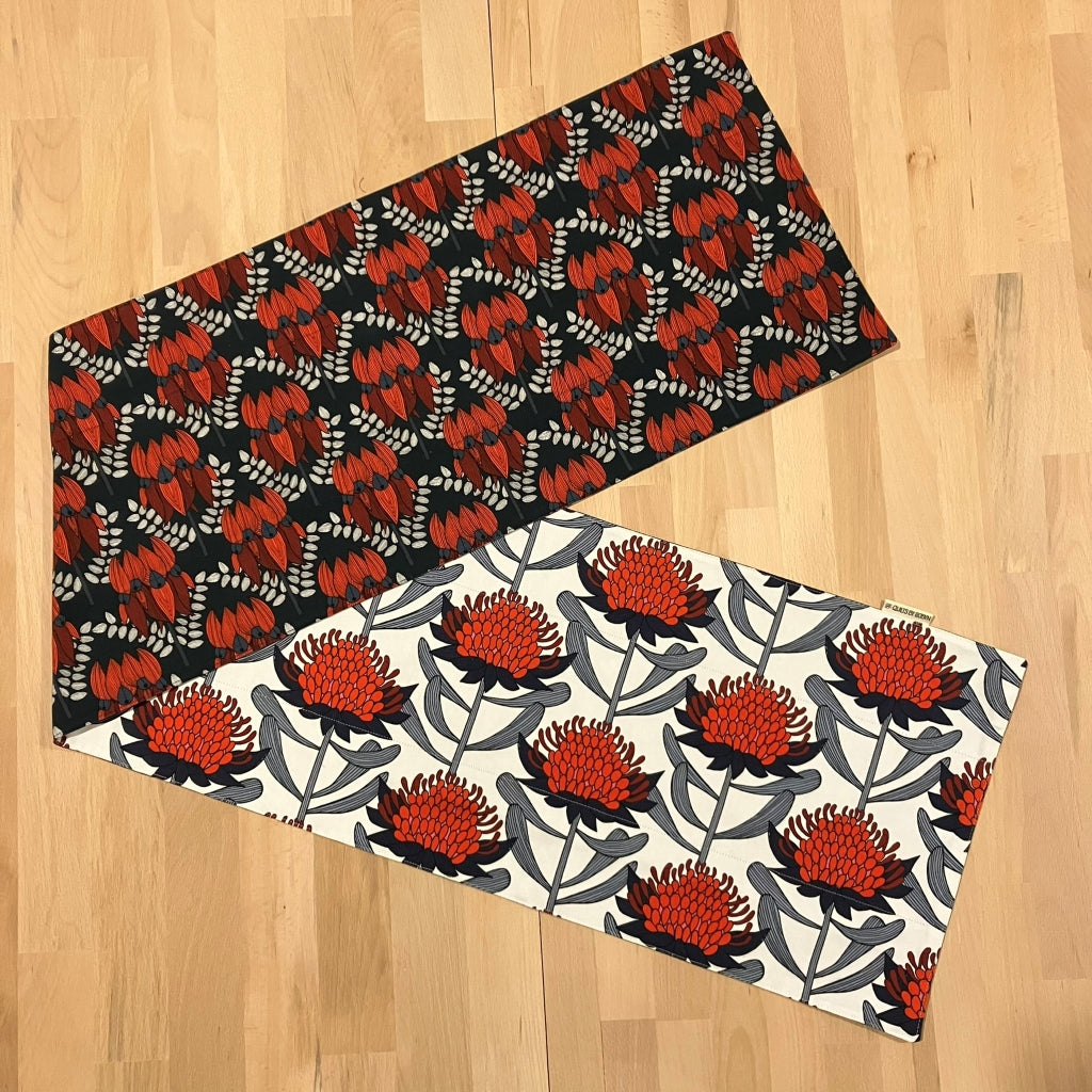 handmade Australian native reversible - waratah & sturts desert pea