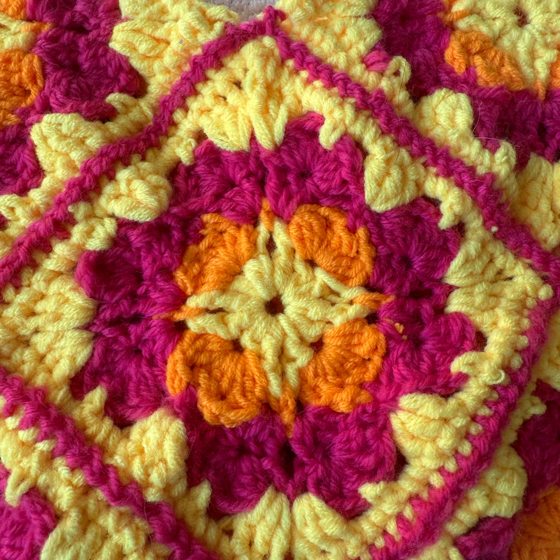Bright Boho Crochet Shoulder Bag Chain Handle