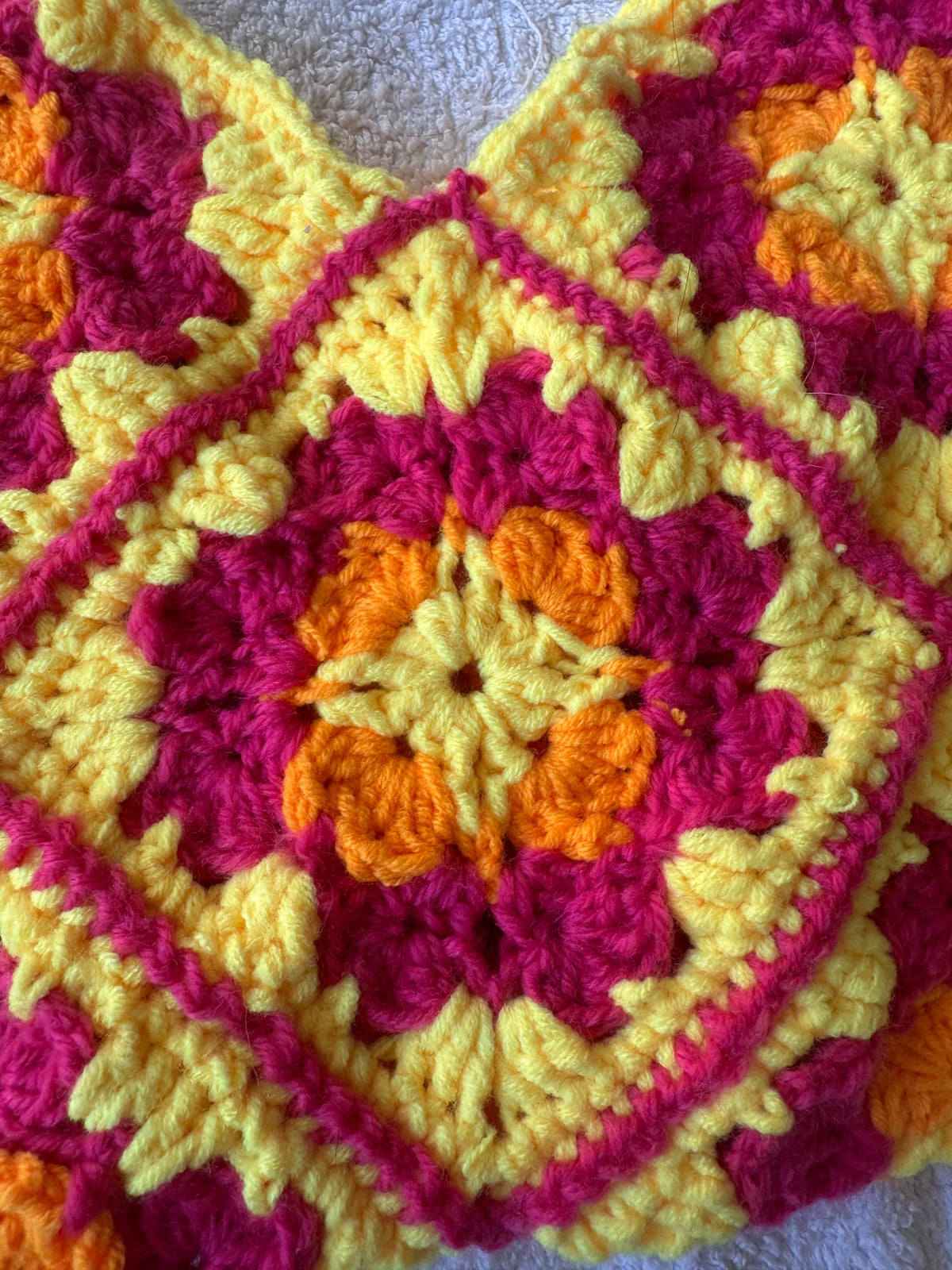 Bright Boho Crochet Shoulder Bag Chain Handle