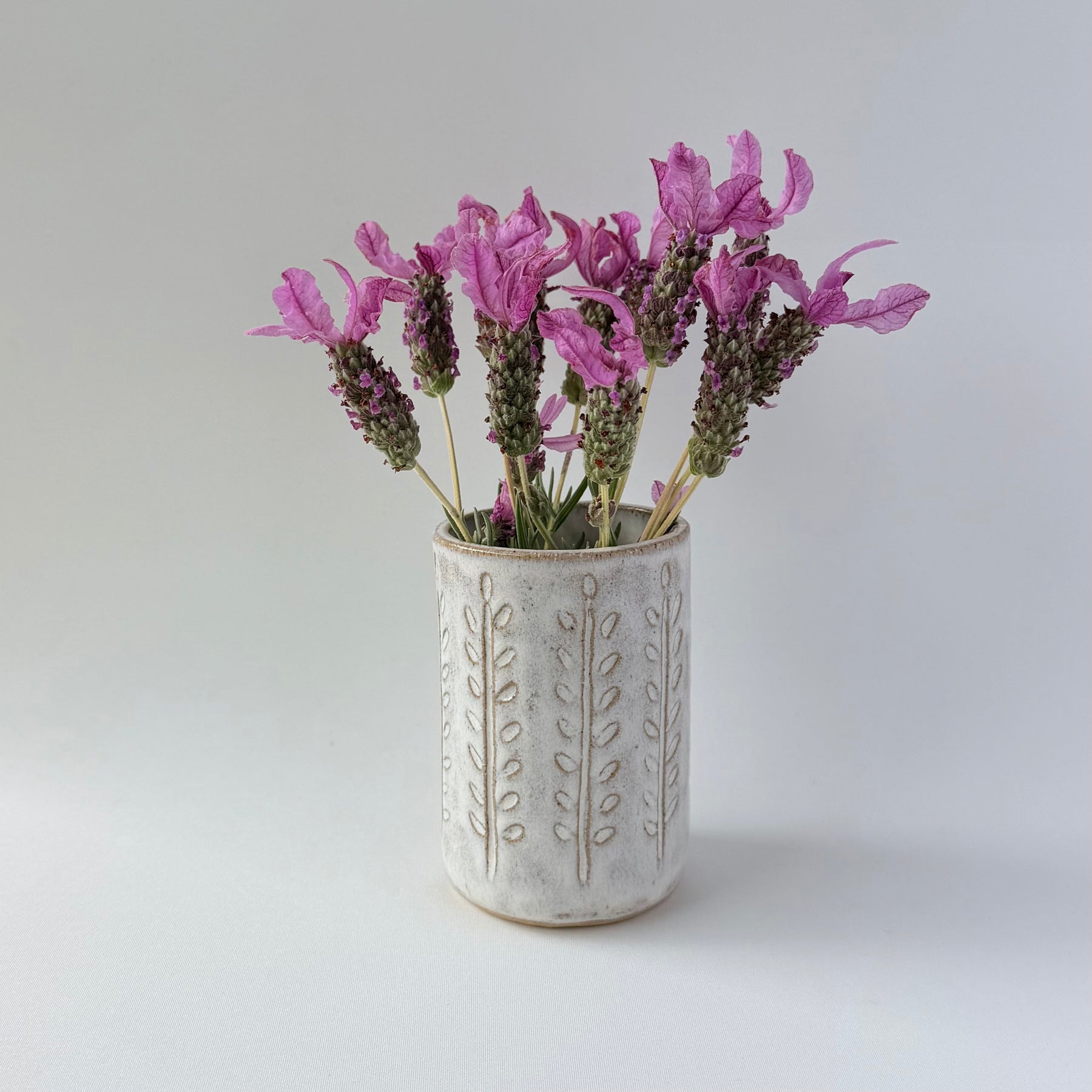 Handmade Ceramic Vase - Textured Off-White