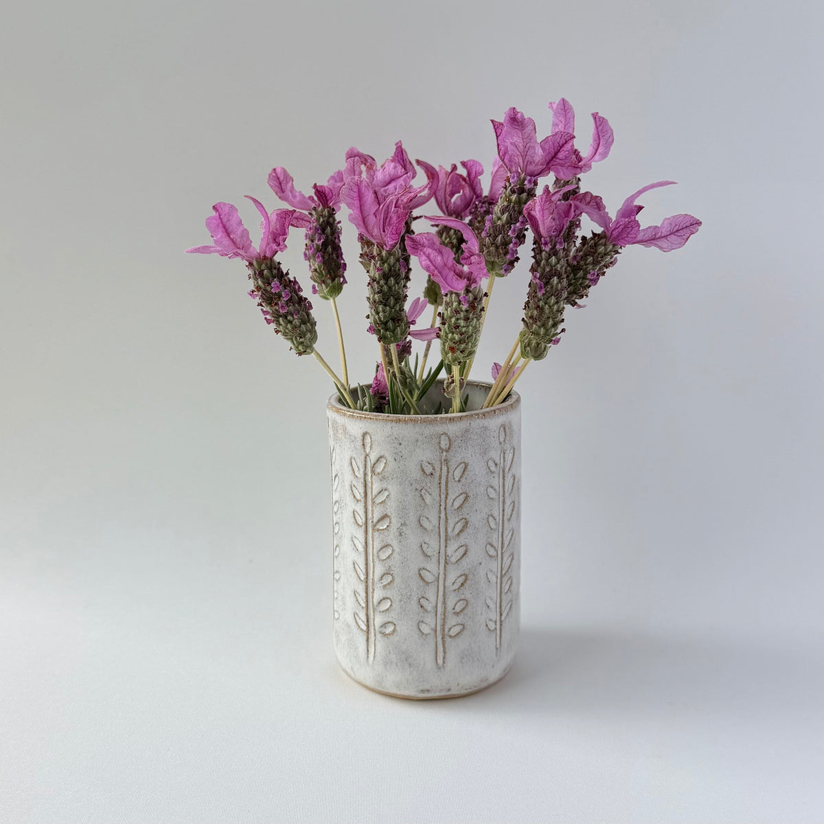 Handmade Ceramic Vase - Textured Off-White