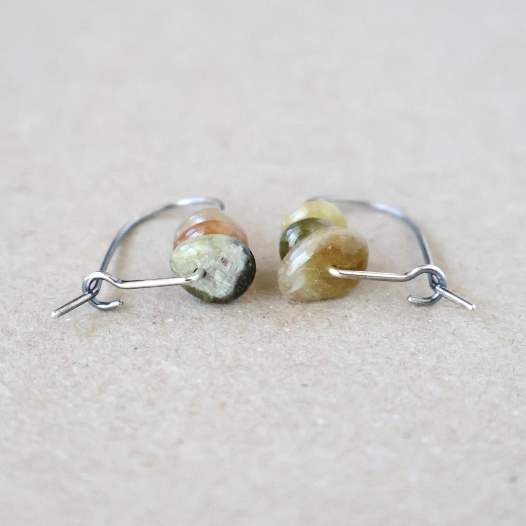 Handcrafted Multi-Coloured Tourmaline Earrings - October Birthstone