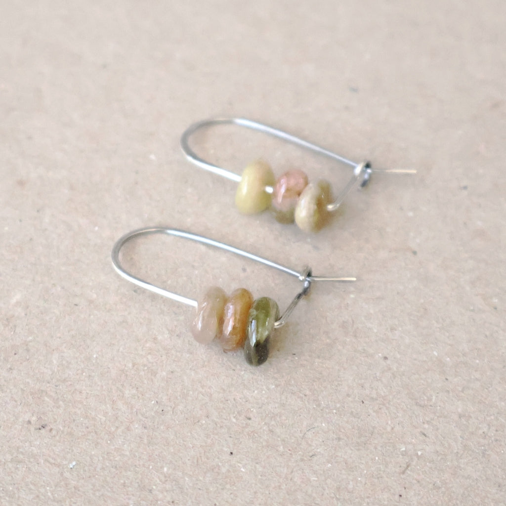 Handcrafted Multi-Coloured Tourmaline Earrings - October Birthstone