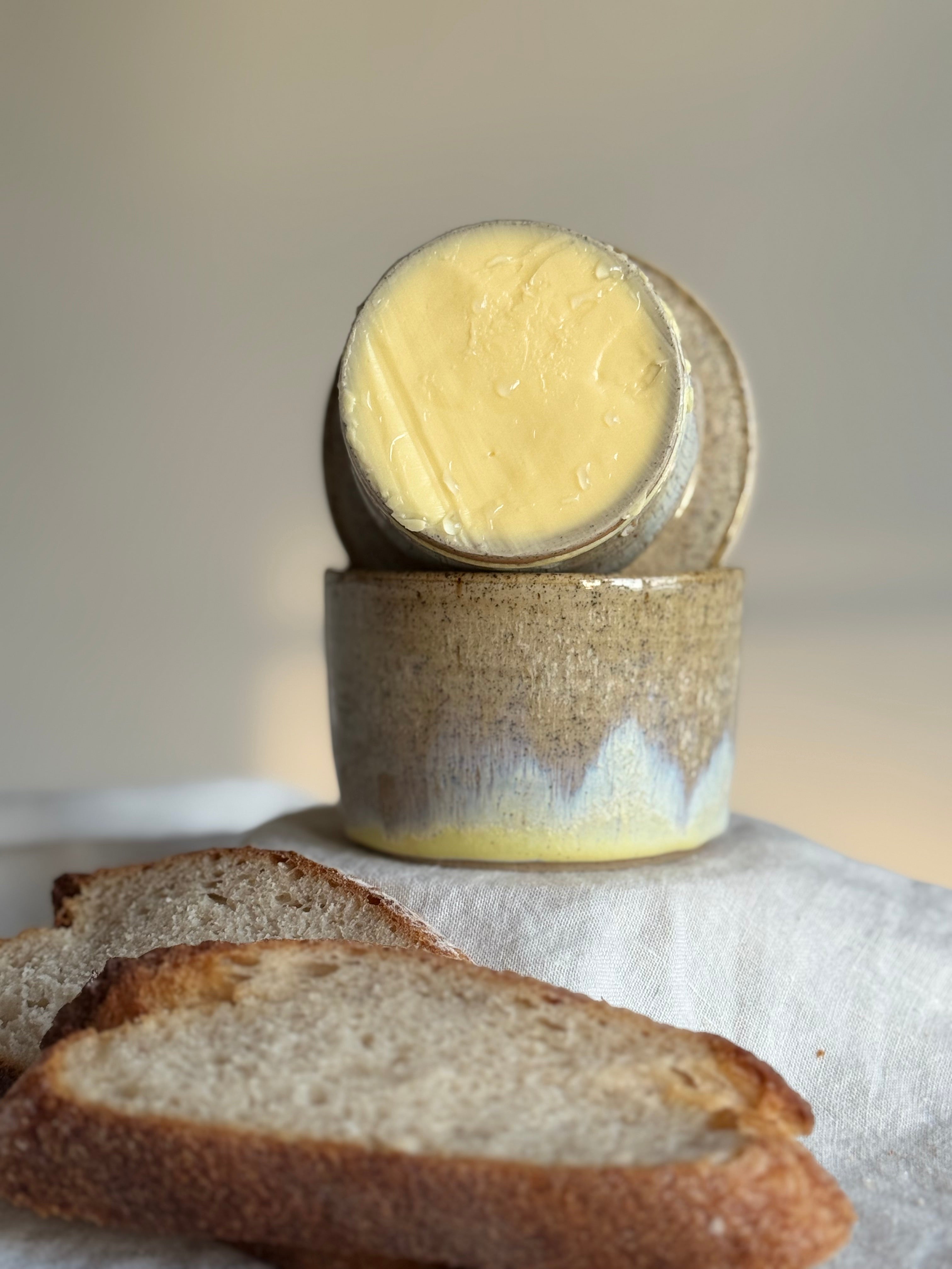French Butter Keeper with Wooden Knife | Wheel Thrown Ceramic