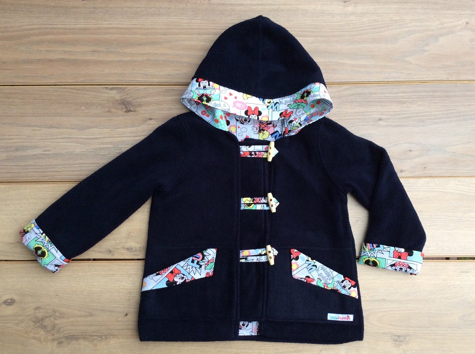 Kids Navy Duffle Jacket Polar Fleece