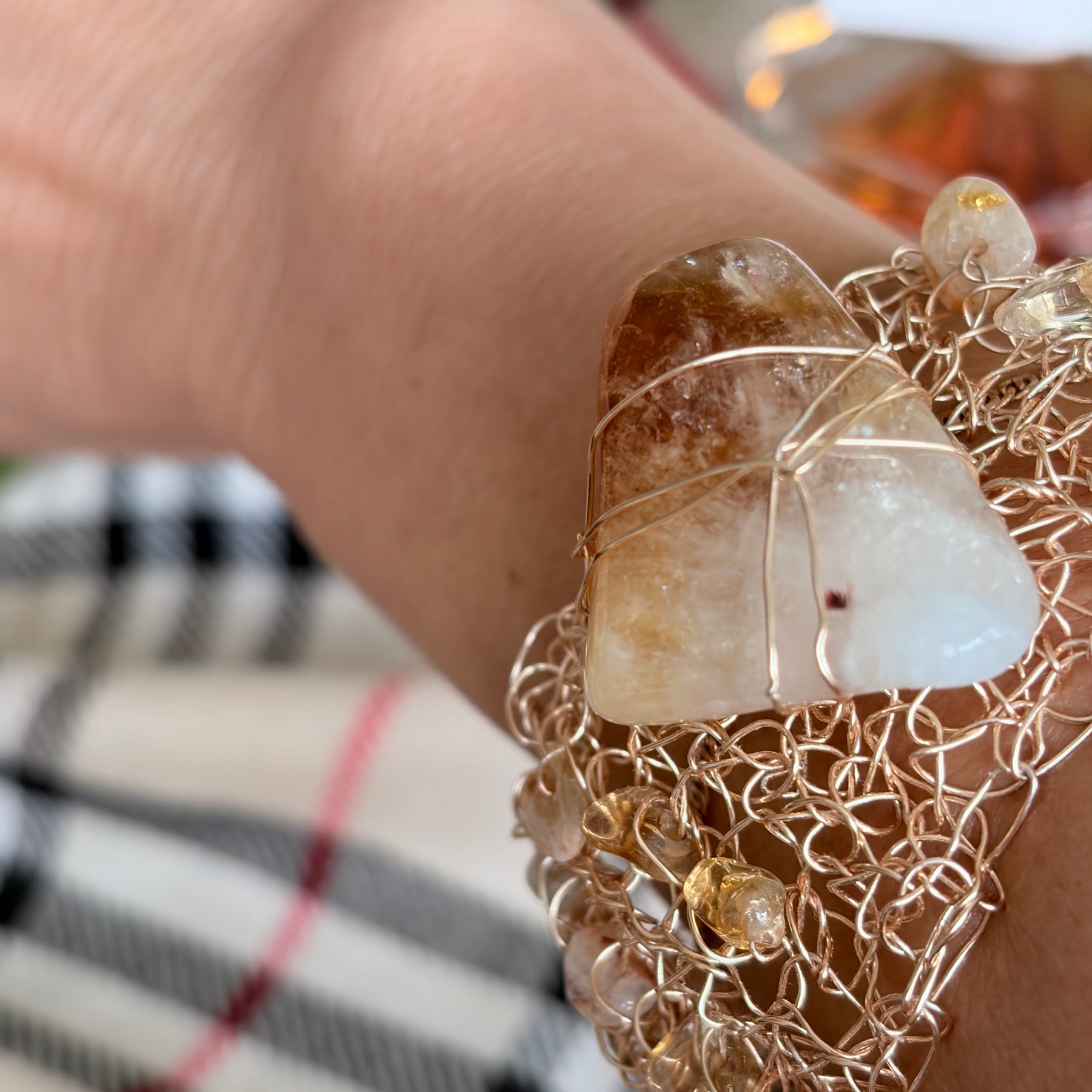 Lumière – Citrine Crochet Bracelet