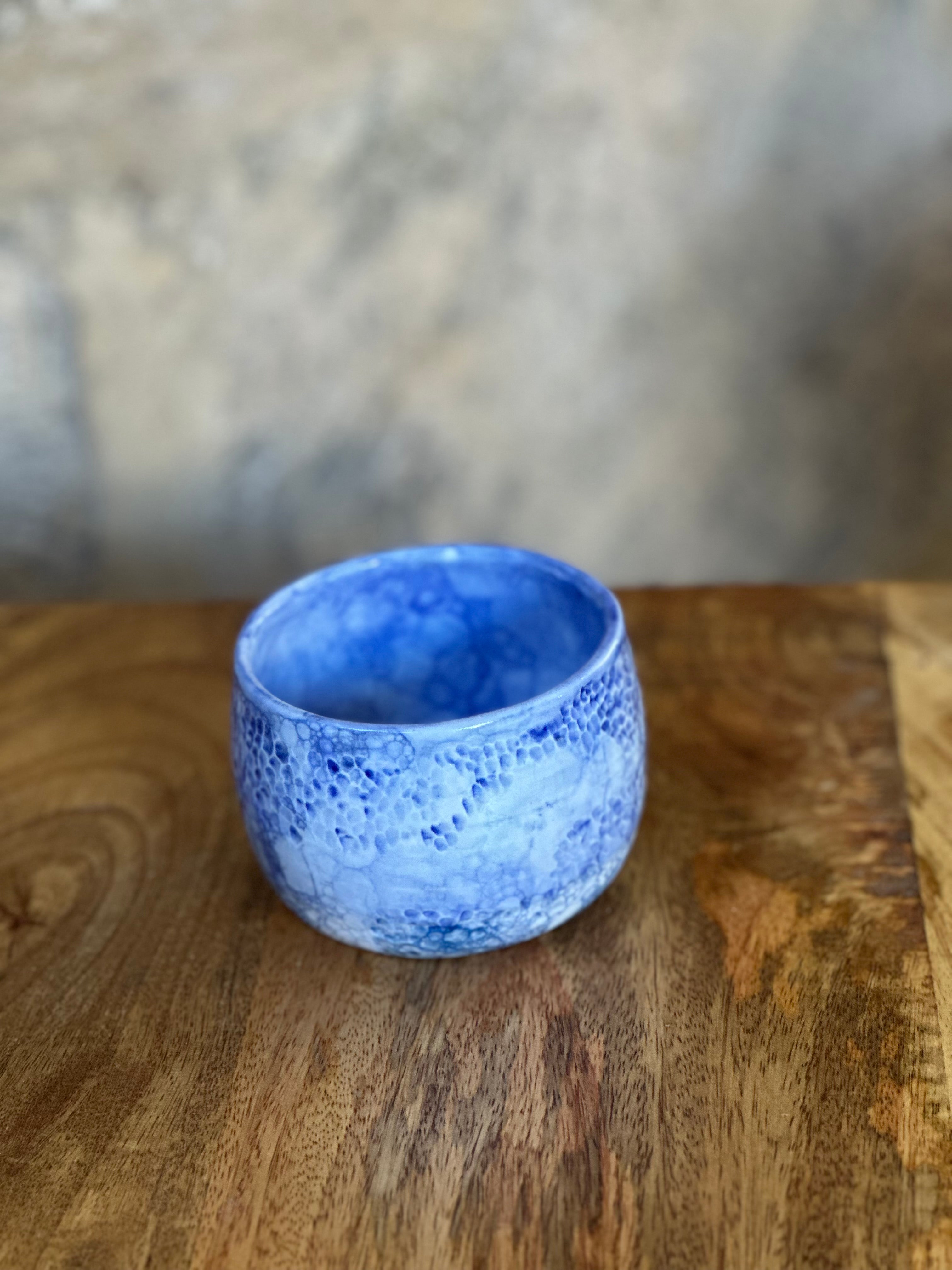 Tumbler | Handmade Porcelain Tableware | Cobalt Bubble